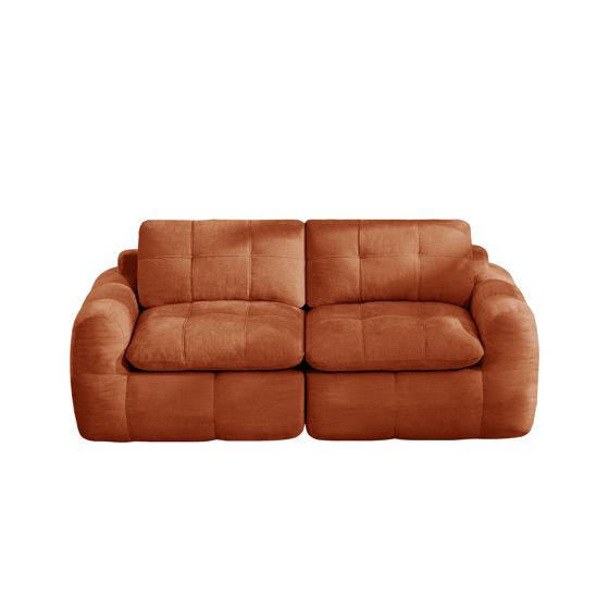 2-sitssoffa, minimalistisk, chenille-orange