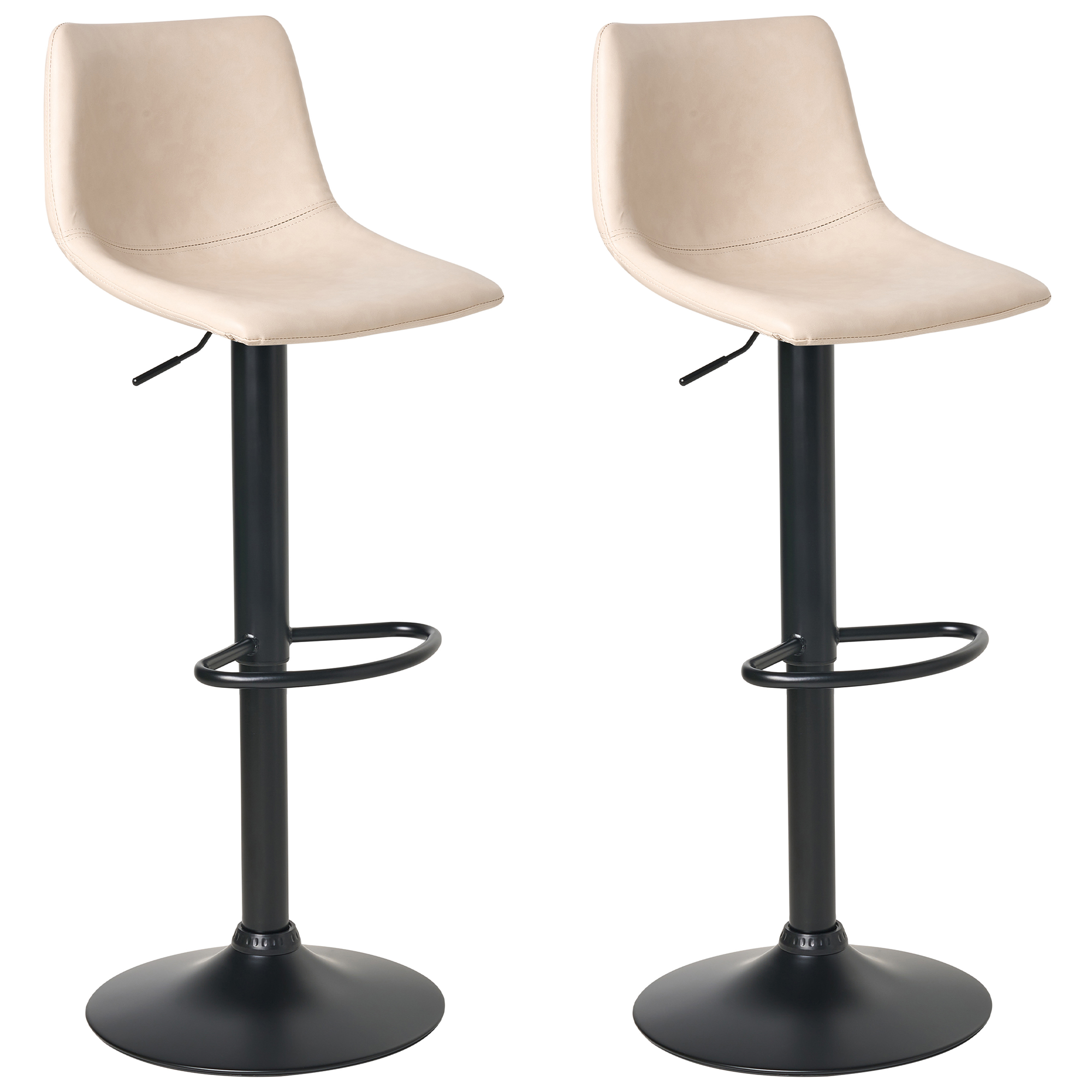 Set med 2 barstolar LEBRIJA Vridbar Konstläder Ljusbeige