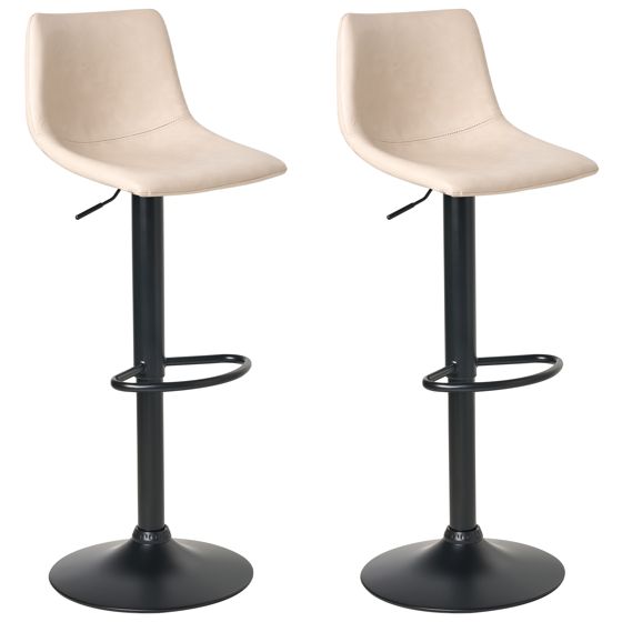 Set med 2 barstolar LEBRIJA Vridbar Konstläder Ljusbeige
