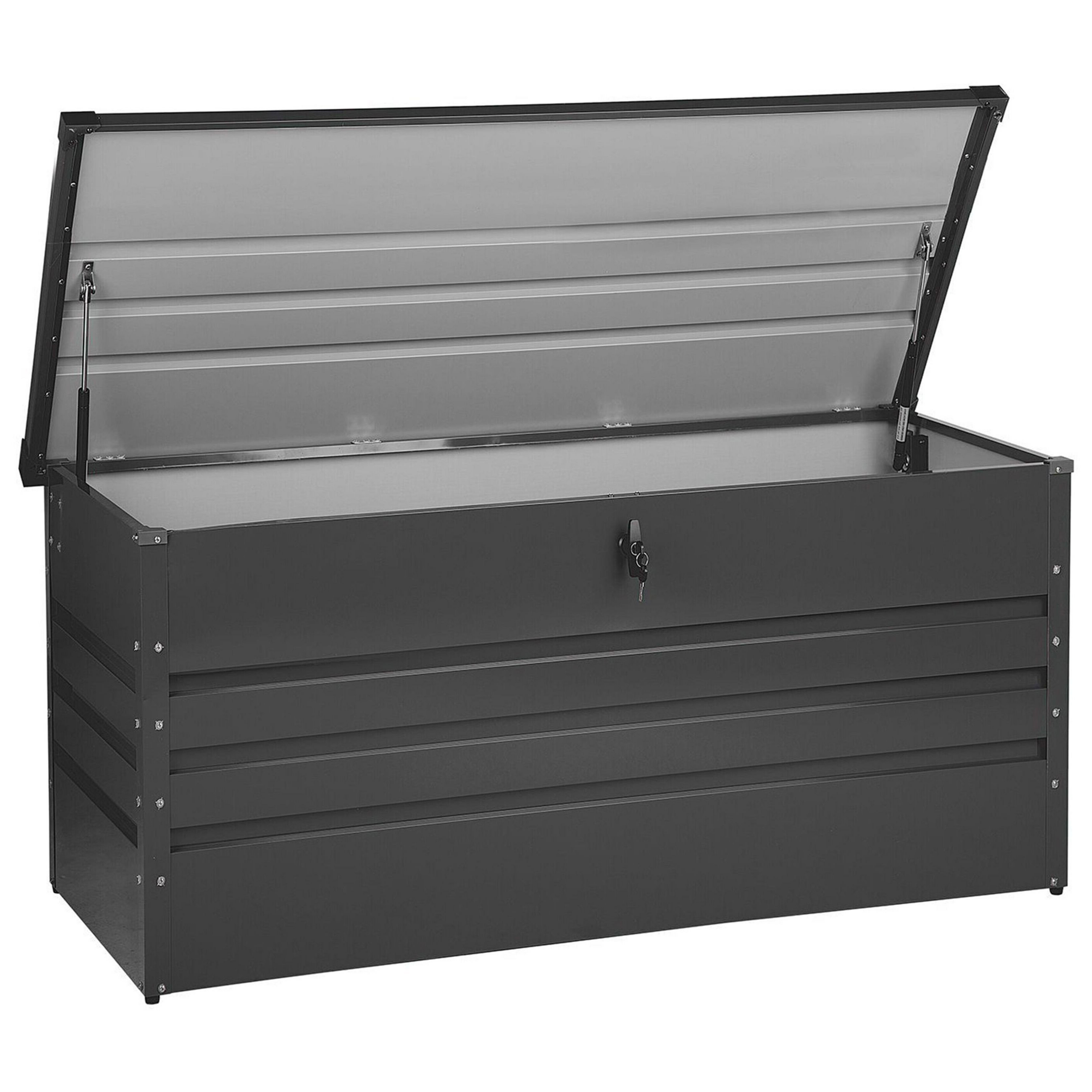 Förvaringslåda CEBROSA 132 cm 62 cm Metall Grafitgrå