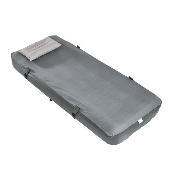Luftmadrass med integrerad kudde, grå, 191x76x22 cm, OGS32-II-HG-P01