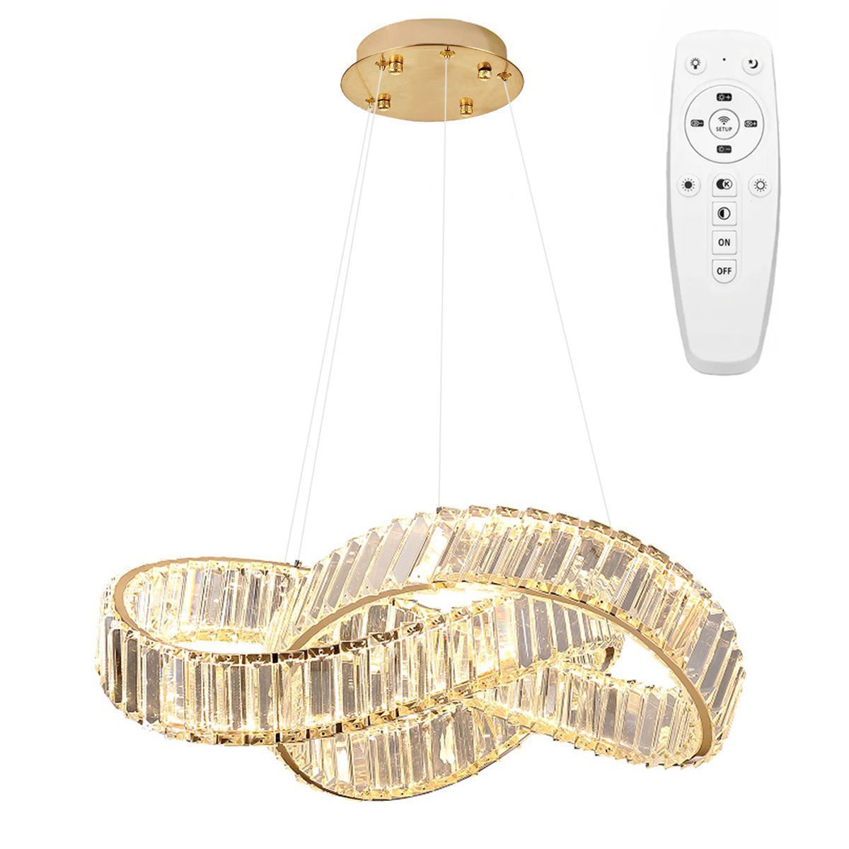TOOLIGHT hängande taklampa LED APP1538-CP Guld 58x58x45cm