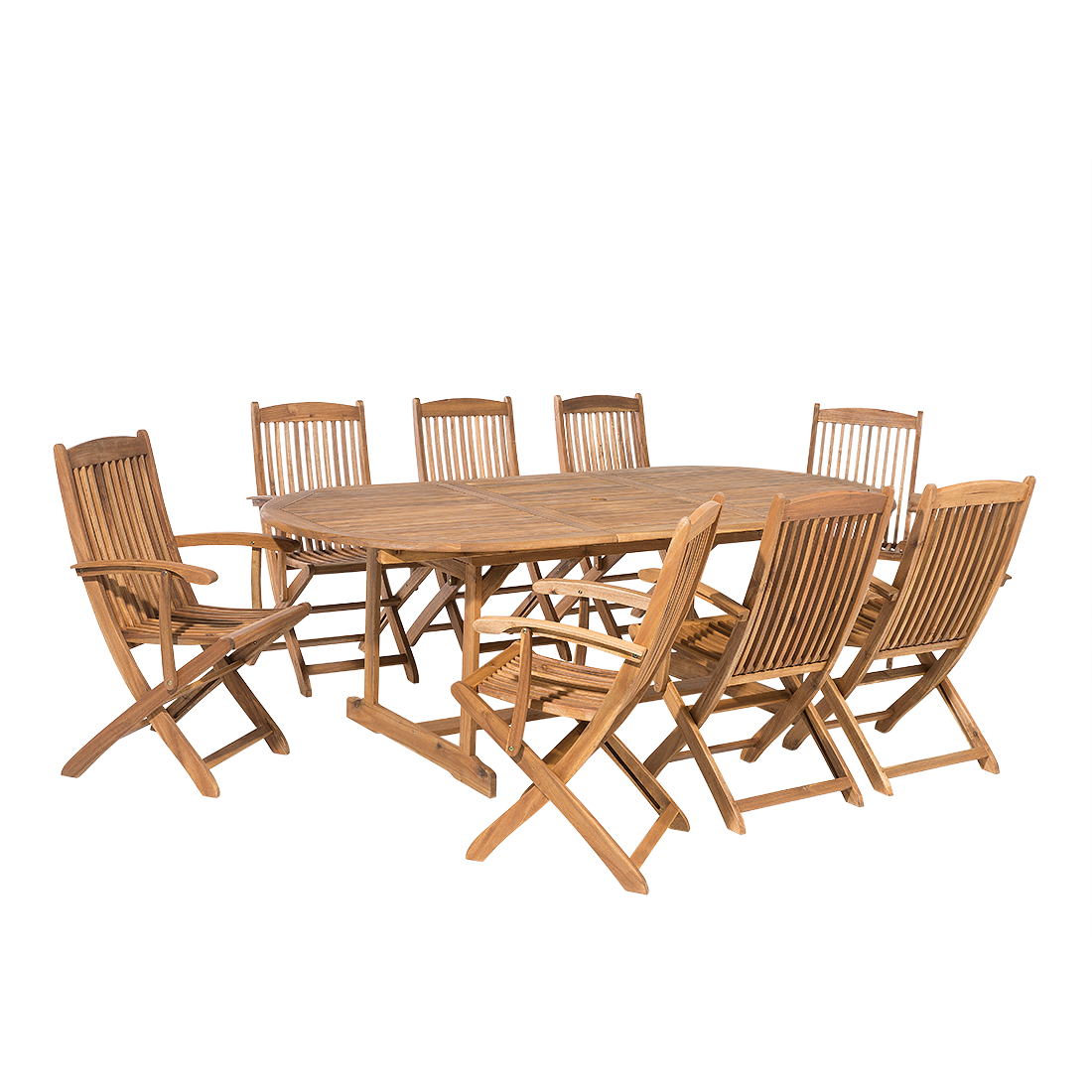 Trädgårdsmatgrupp 8-sits MAUI Akaciaträ Ljusbrun