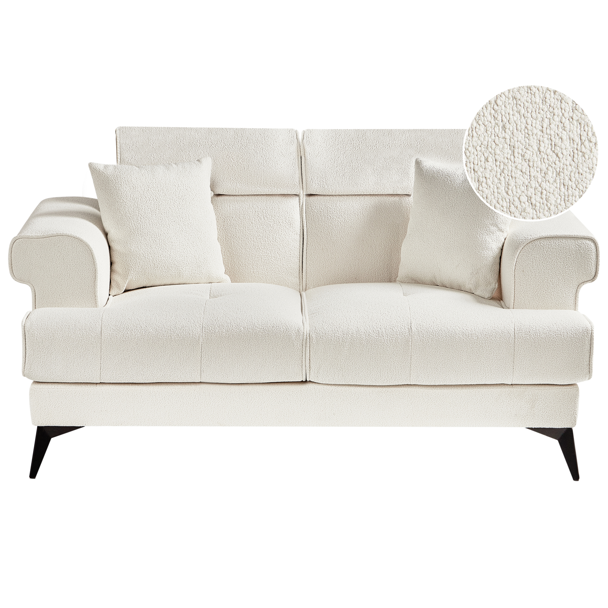 Soffa 2-sits SKIVE Bouclé Vit