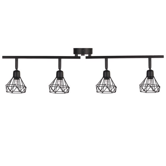 Spotlight med 4 lampor ERMA Justerbar Metall Svart