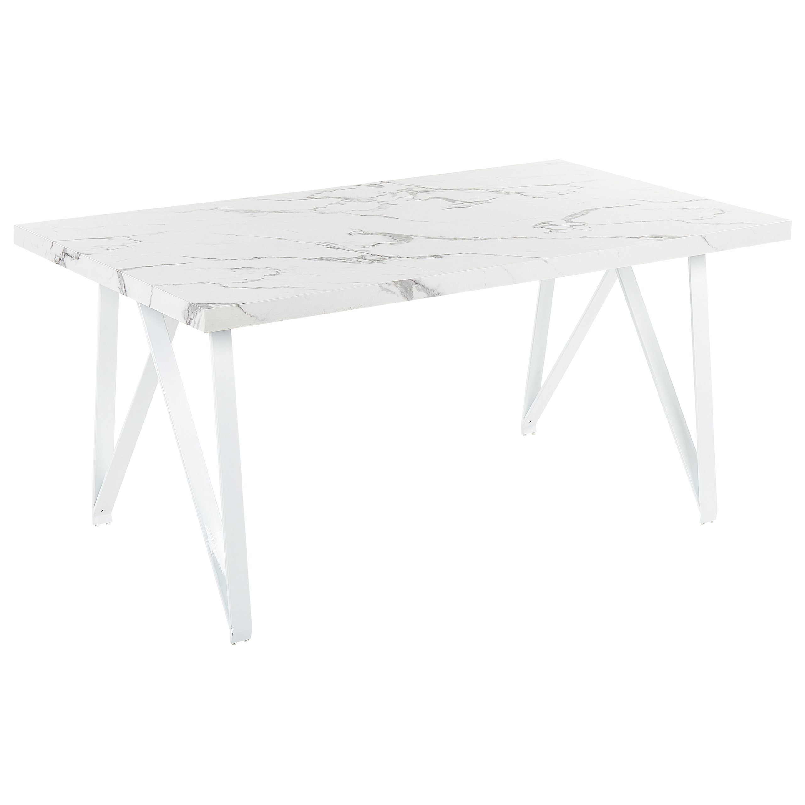 Matbord GRIEGER Vit marmor 160 cm 90 cm