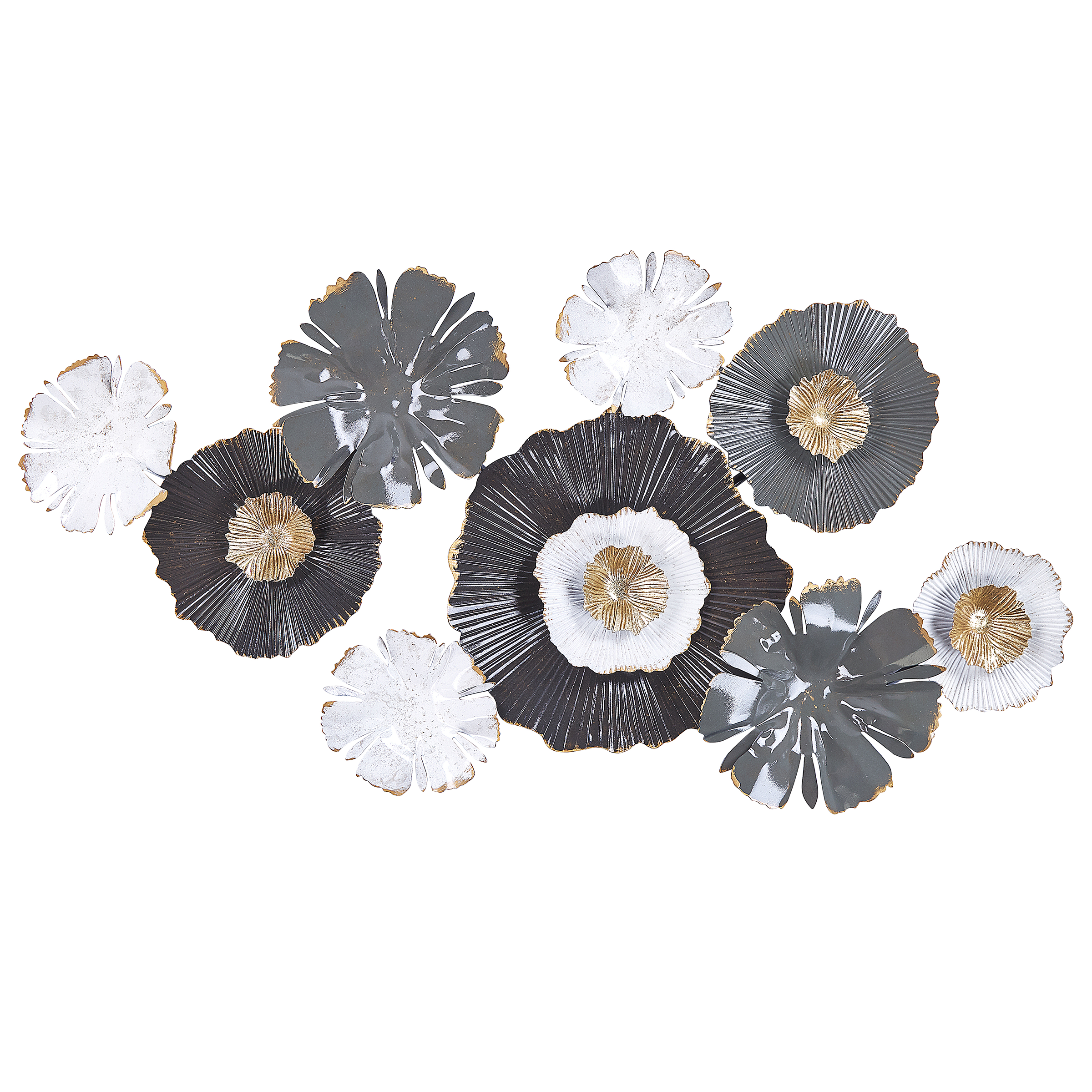 Väggdekoration Blomma POTASSIUM 49 cm Metall Grå