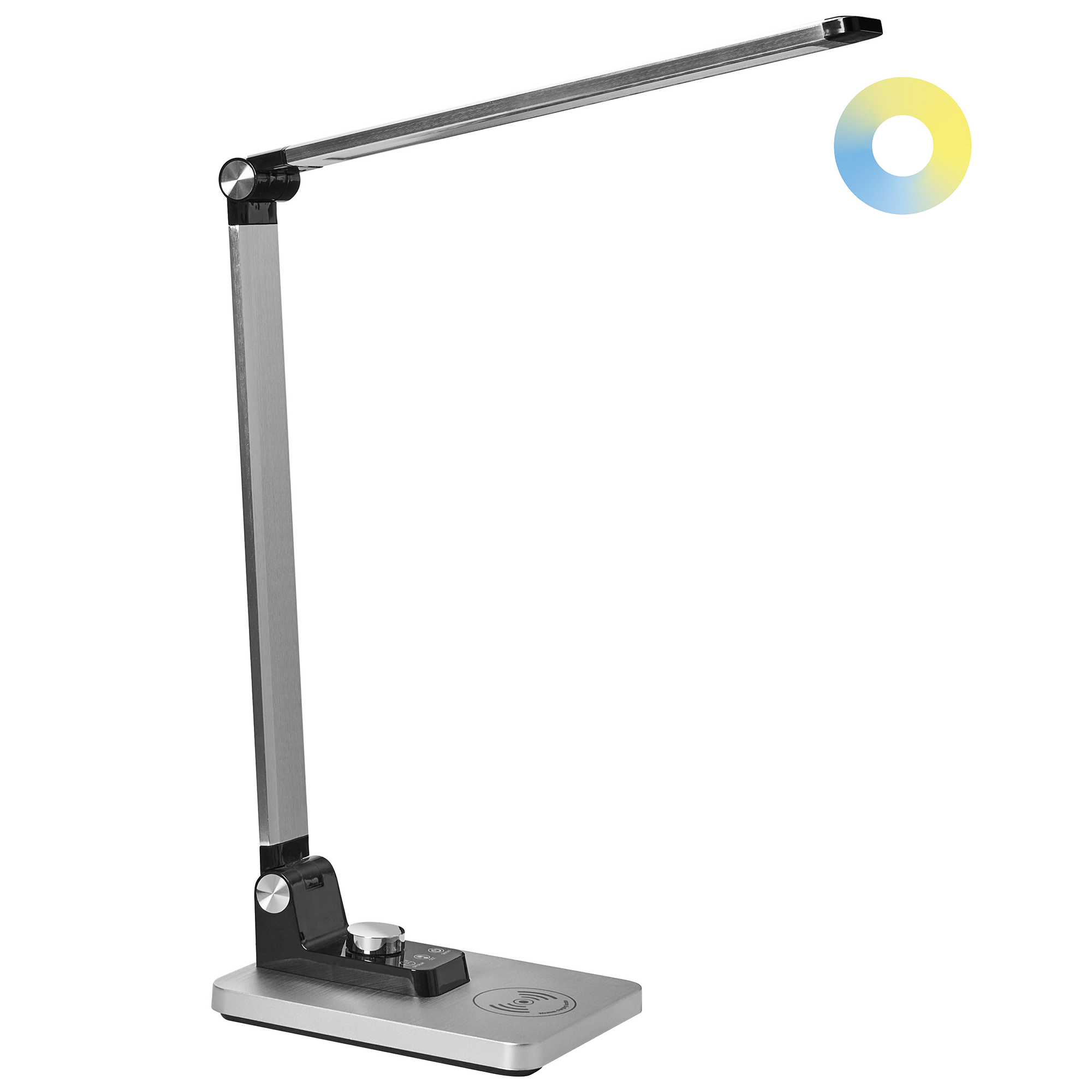 LED-skrivbordslampa ENIF med trådlös laddare Silver