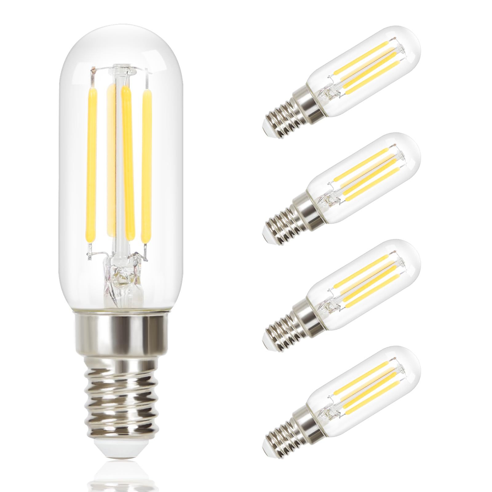 NETTLIFE 4-pack E14 LED-lampor vintage-lampa T25 varmvit glödlampa Edison 2700K 4W varmvit lampa