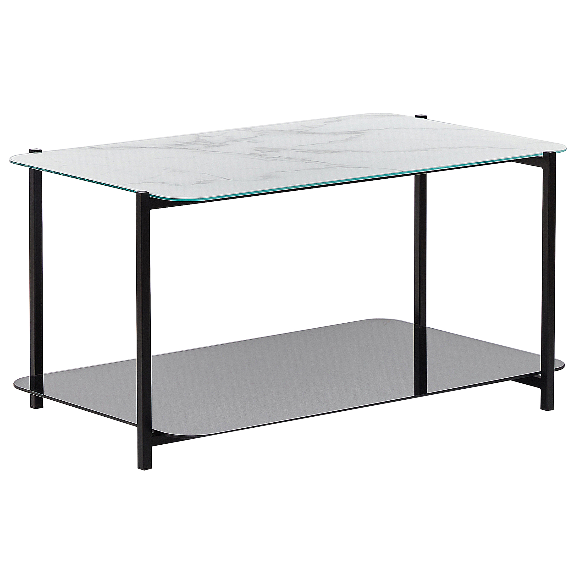 Soffbord GLOSTER Härdat glas Vit marmor
