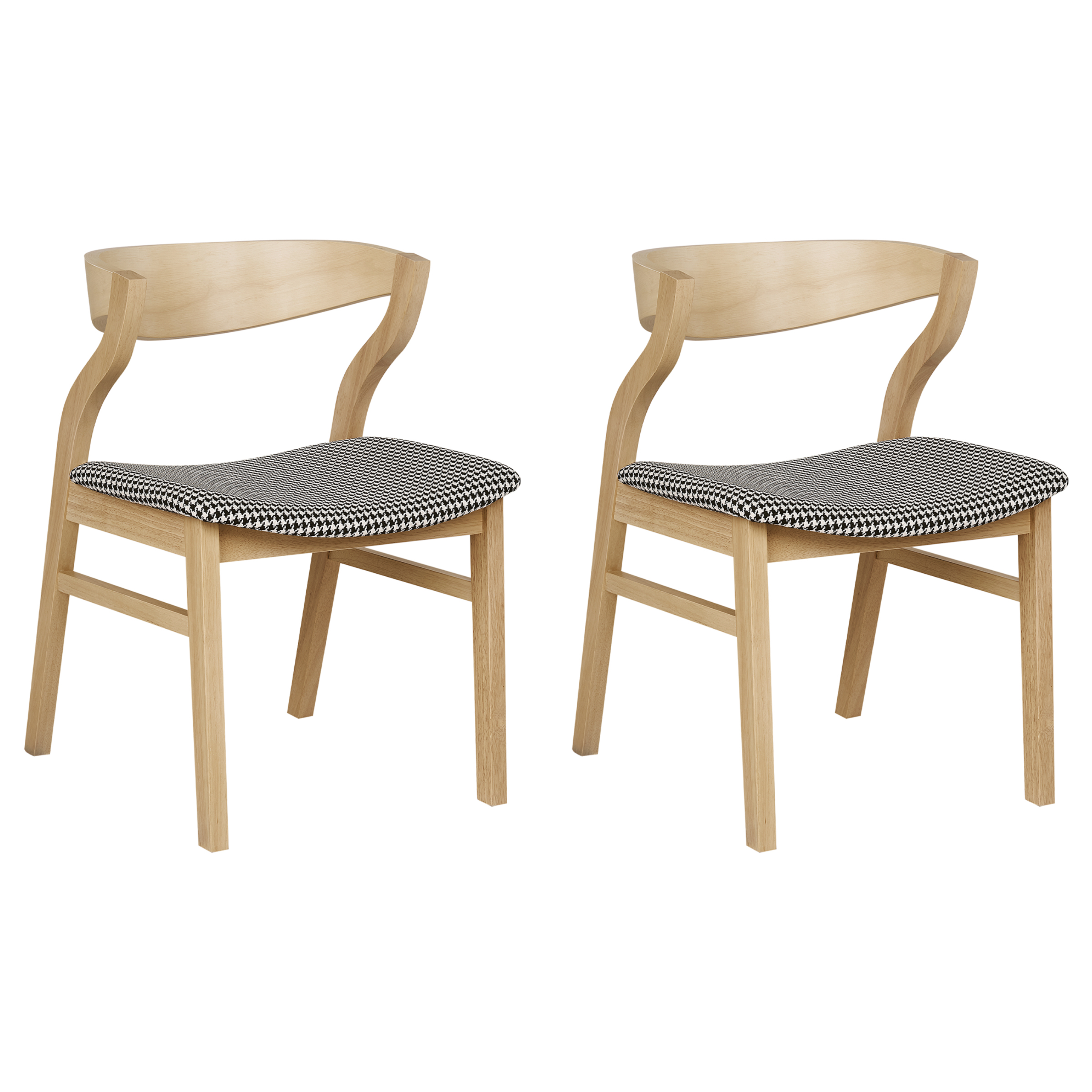 Set med 2 matstolar MAROA Trä Svart/ Vit