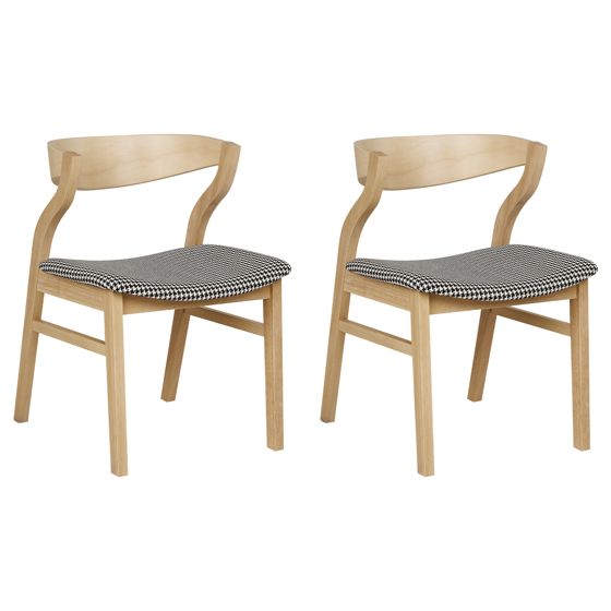 Set med 2 matstolar MAROA Trä Svart/ Vit