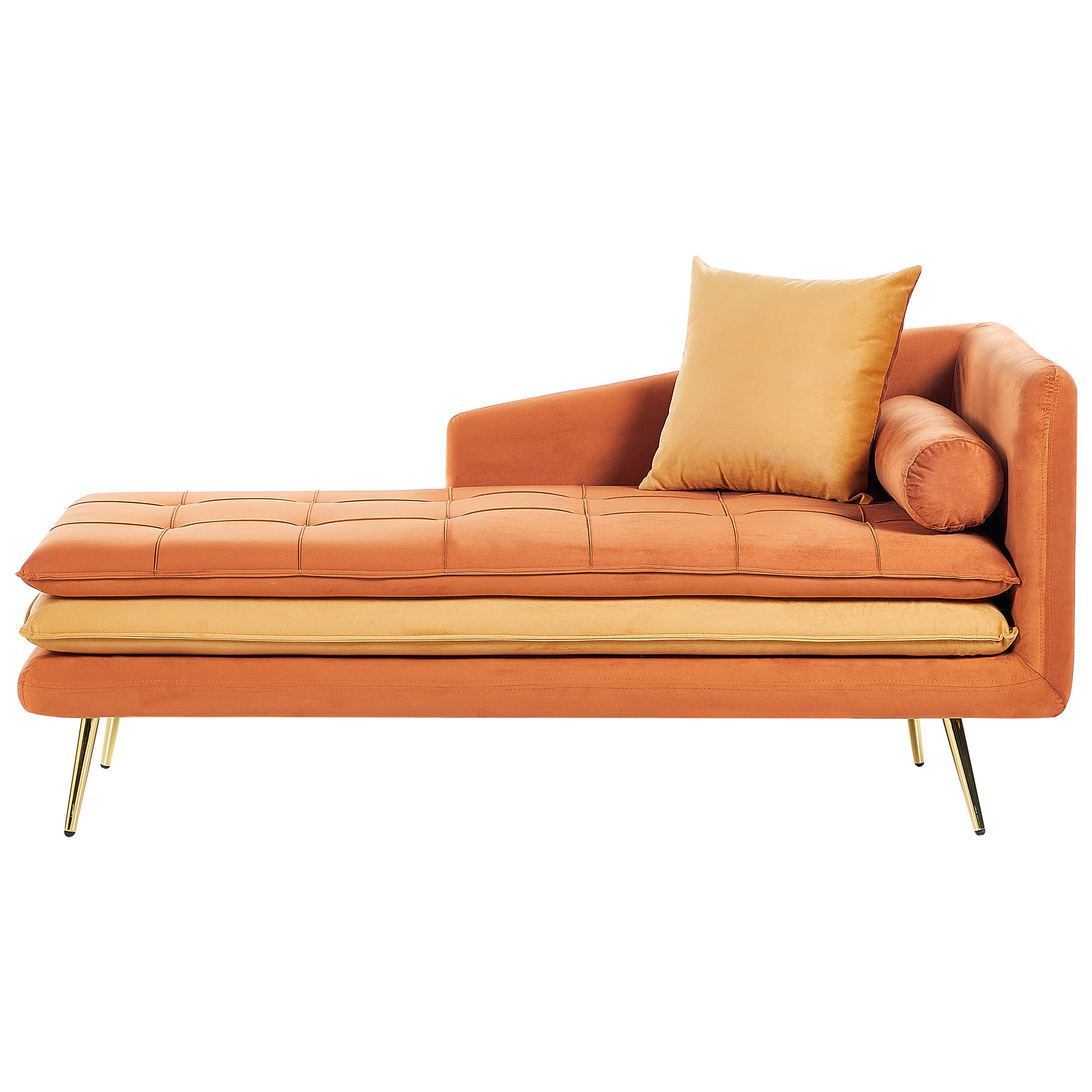 Högervänd schäslong GONESSE Sammet Orange