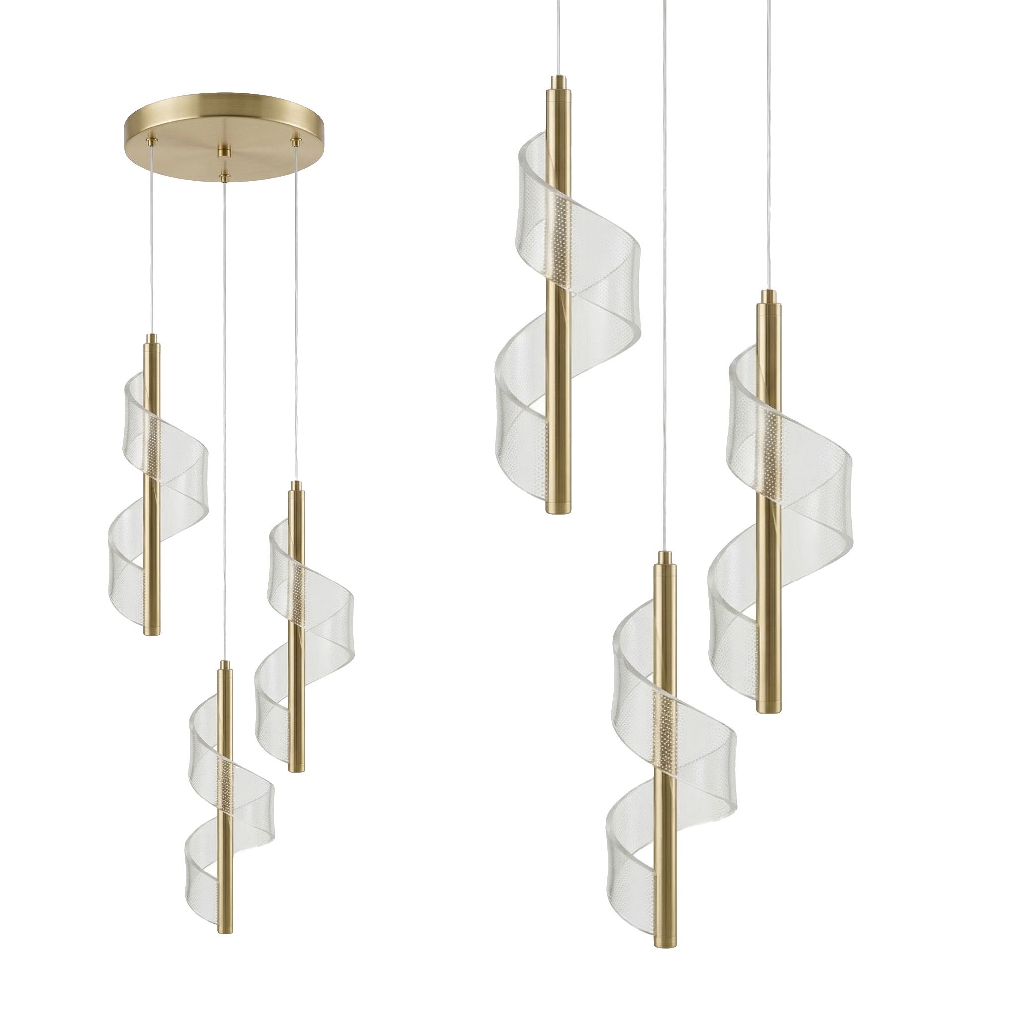 TOOLIGHT hängande taklampa G178-3CP GOLD LED Guld 127x127x25cm