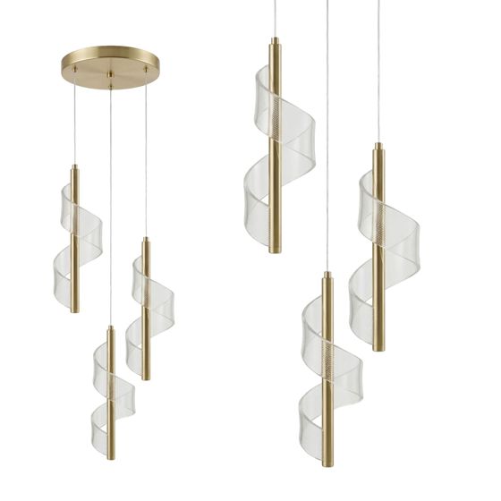 TOOLIGHT hängande taklampa G178-3CP GOLD LED Guld 127x127x25cm