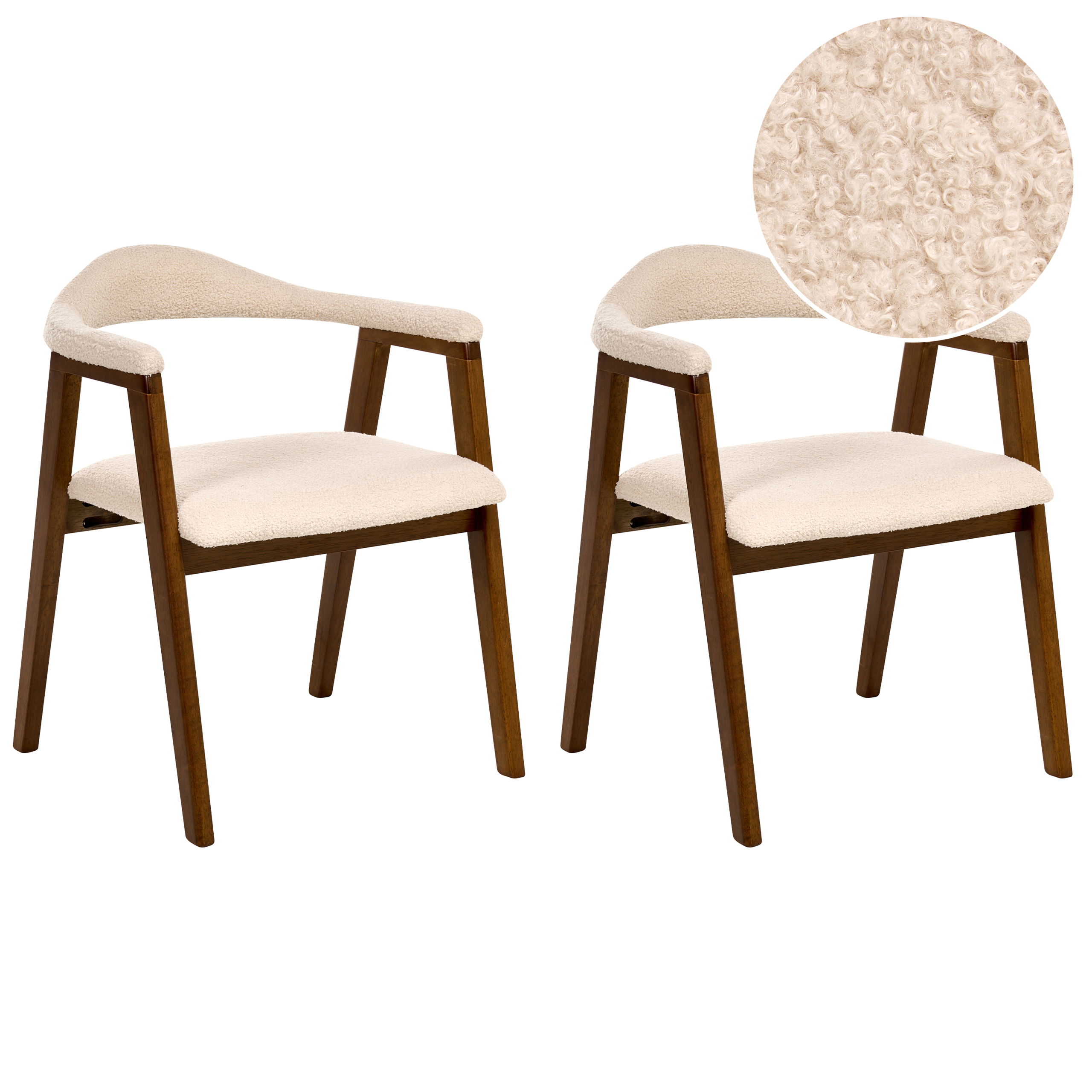 Set med 2 matstolar ONECO Trä Brun/ Ljusbeige