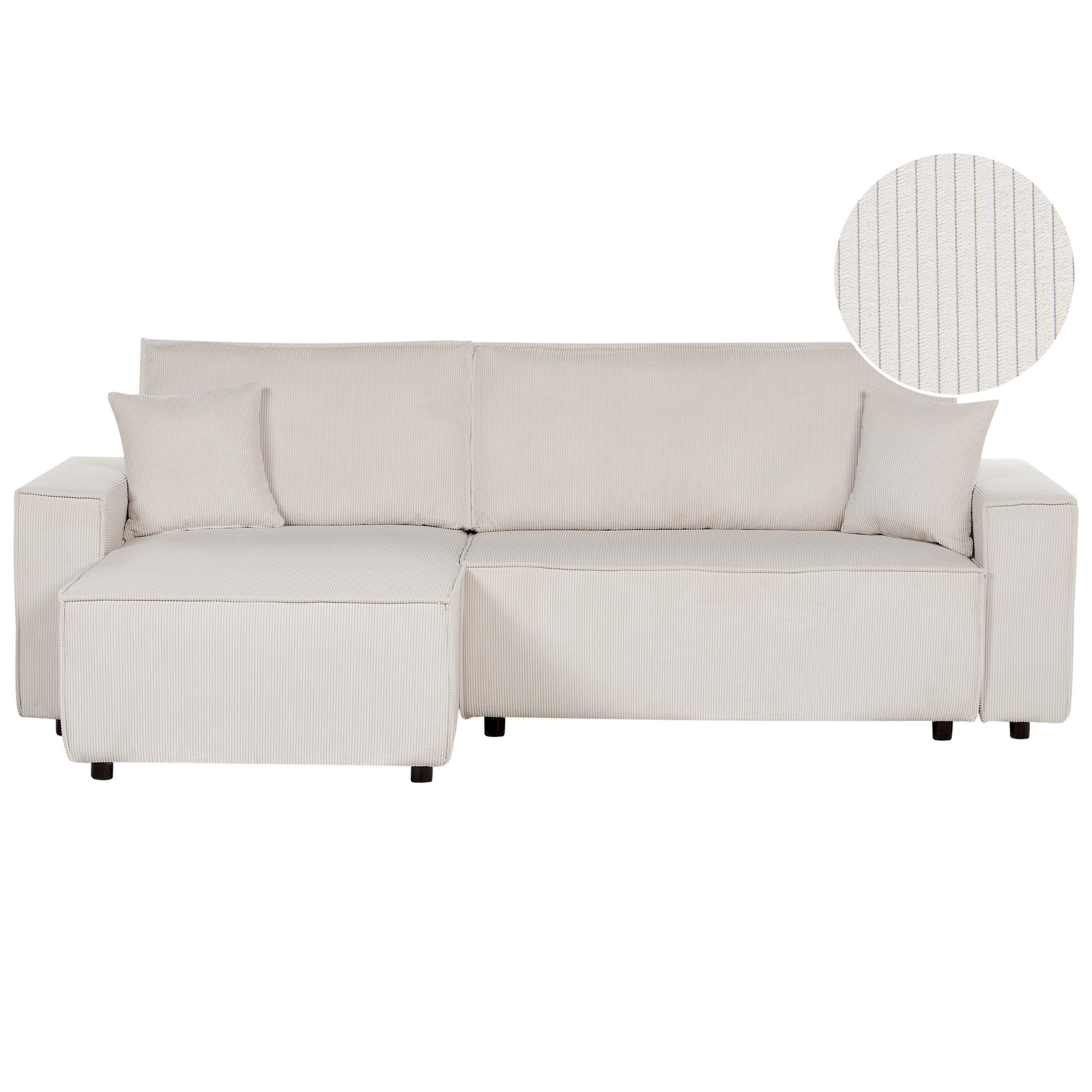 Hörnbäddsoffa 3-sits ABACKA Manchester Off-White Högervänd