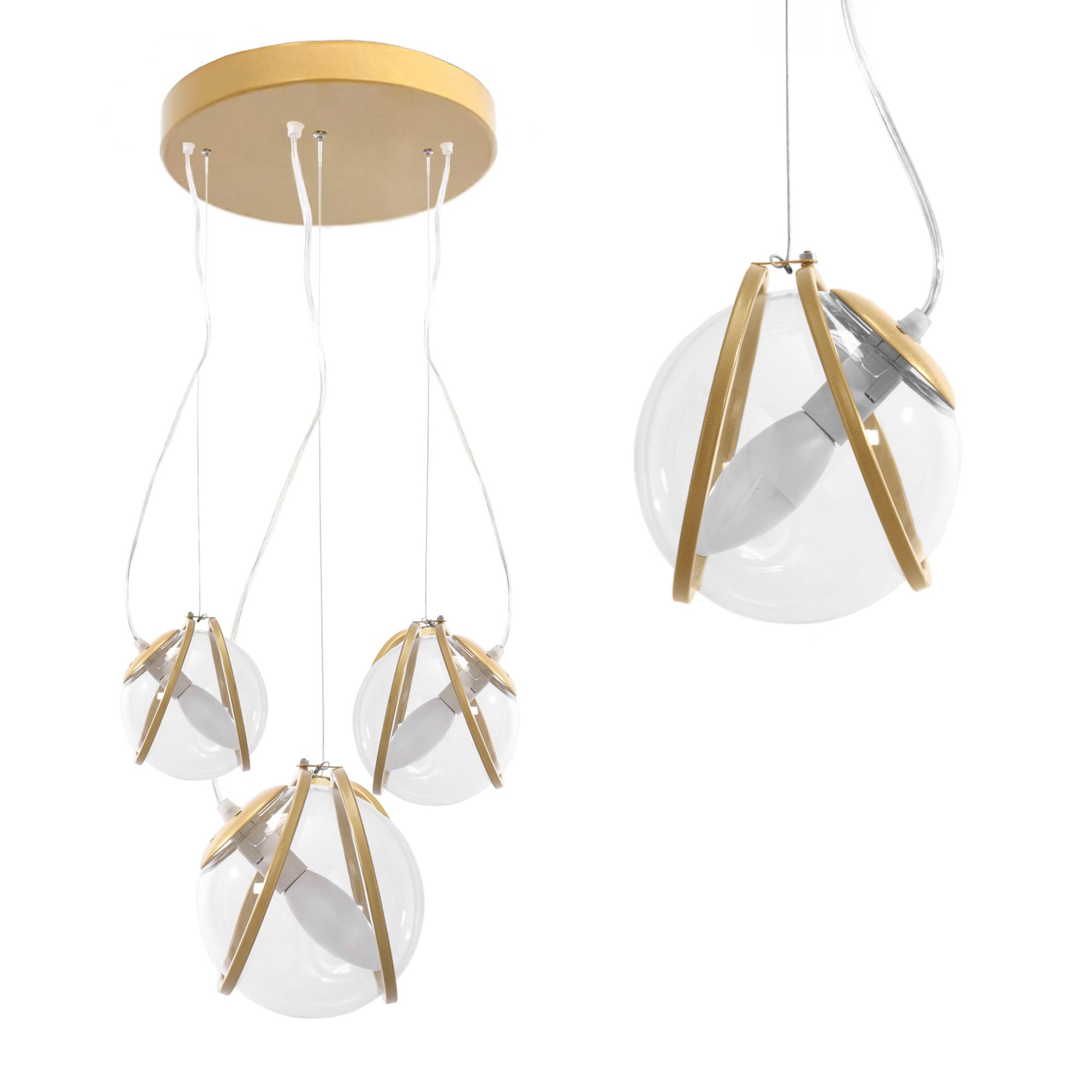 TOOLIGHT hängande taklampa APP1091-3CP Guld 23x14x16cm
