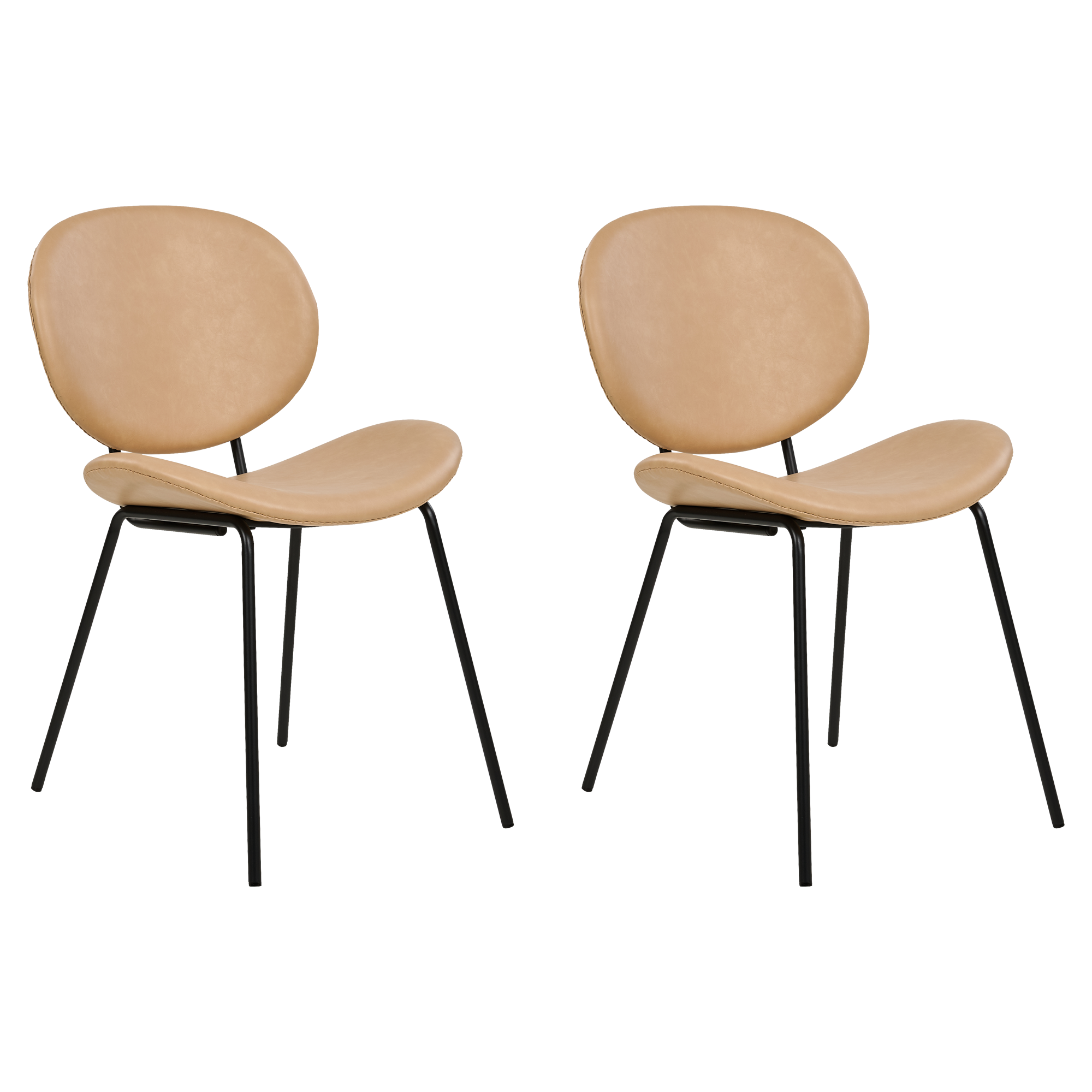 Set med 2 matstolar LUANA Konstläder Beige