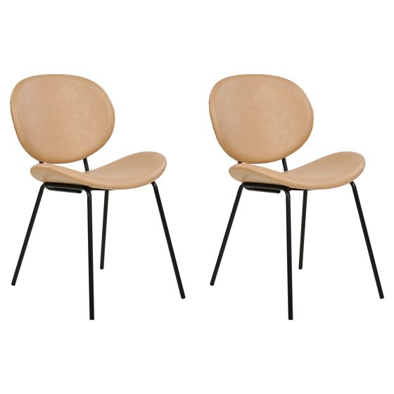 Set med 2 matstolar LUANA Konstläder Beige