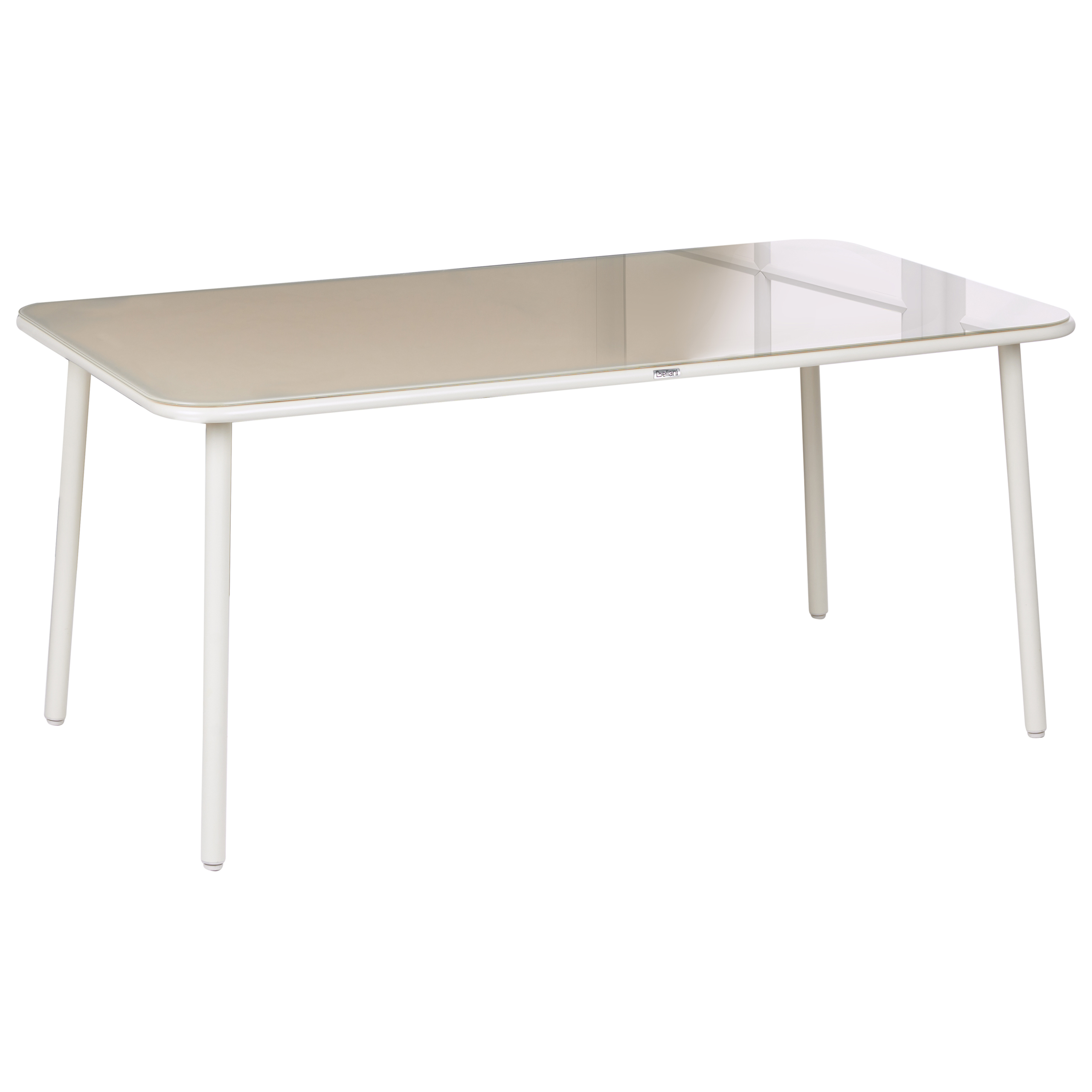 Trädgårdsmatbord CARAVINO 160 cm 90 cm Metall Ljusbeige