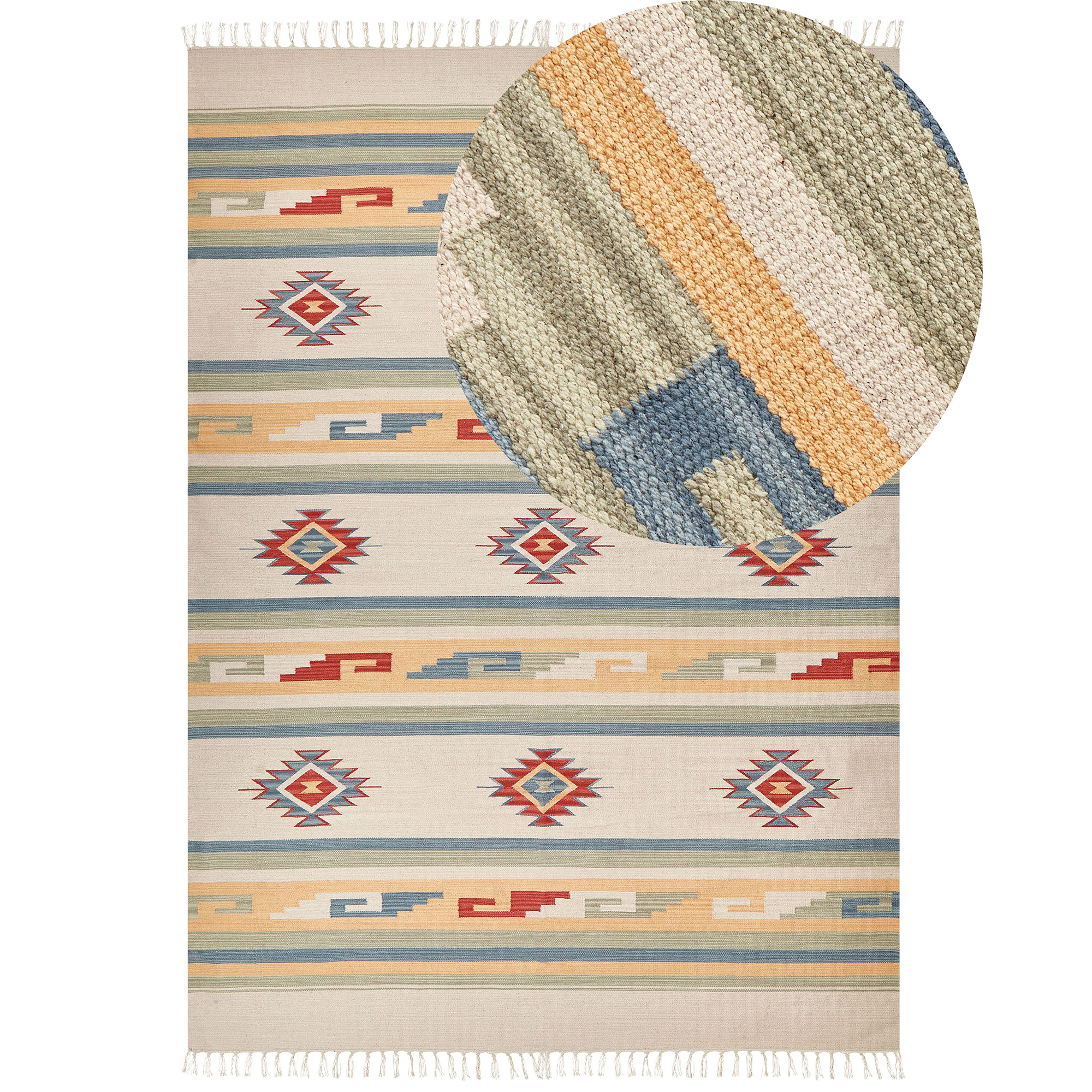 Matta APARAN Beige 200 x 300 cm Kelim Bomull