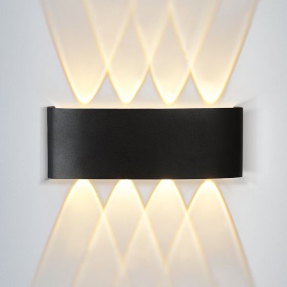 NETTLIFE LED - vägglampa för inomhusbruk: 1-pack, svart utomhusvägglampa upp- och nermonterad, 7 W, IP65