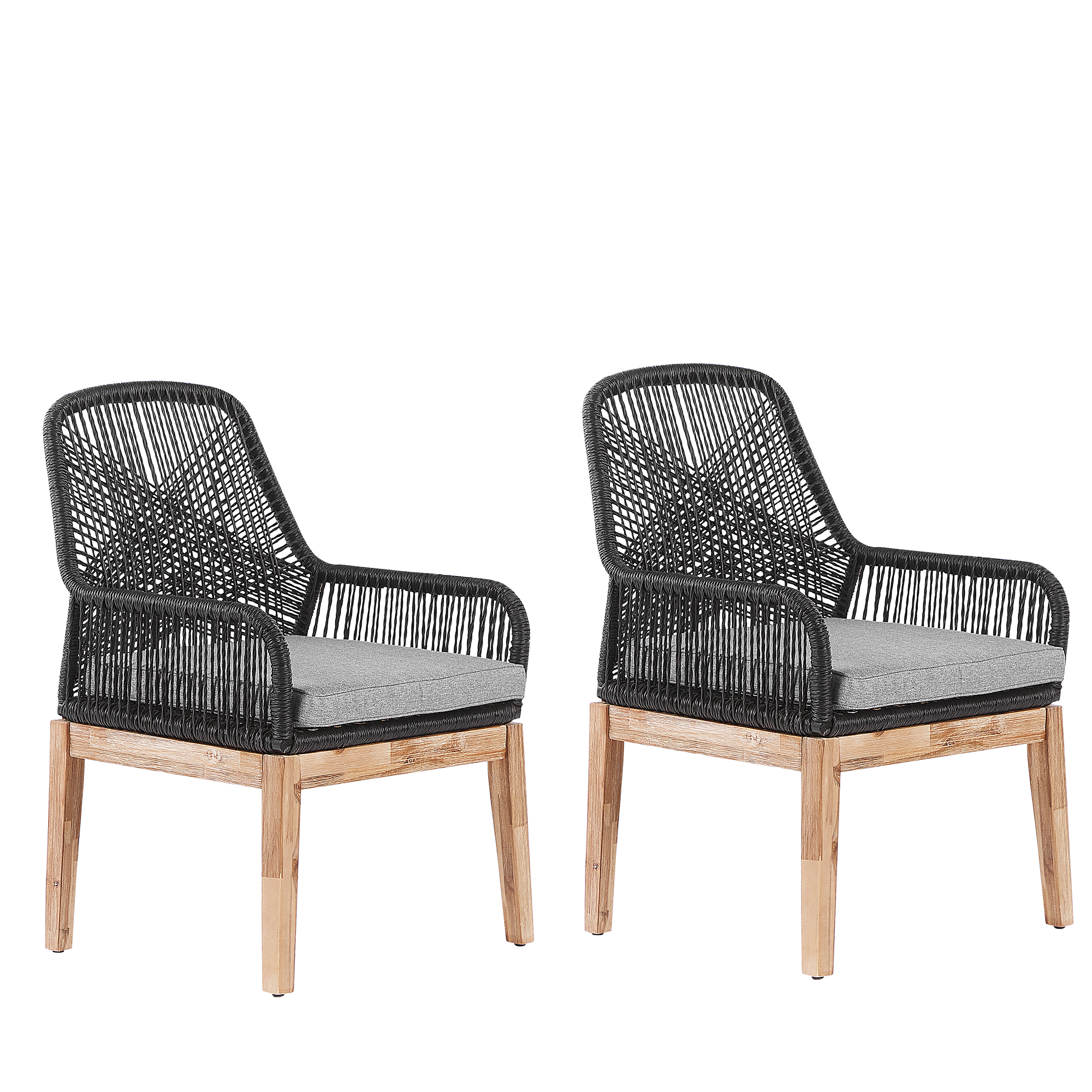 Set med 2 stolar med dynor OLBIA Syntetiskt material Svart