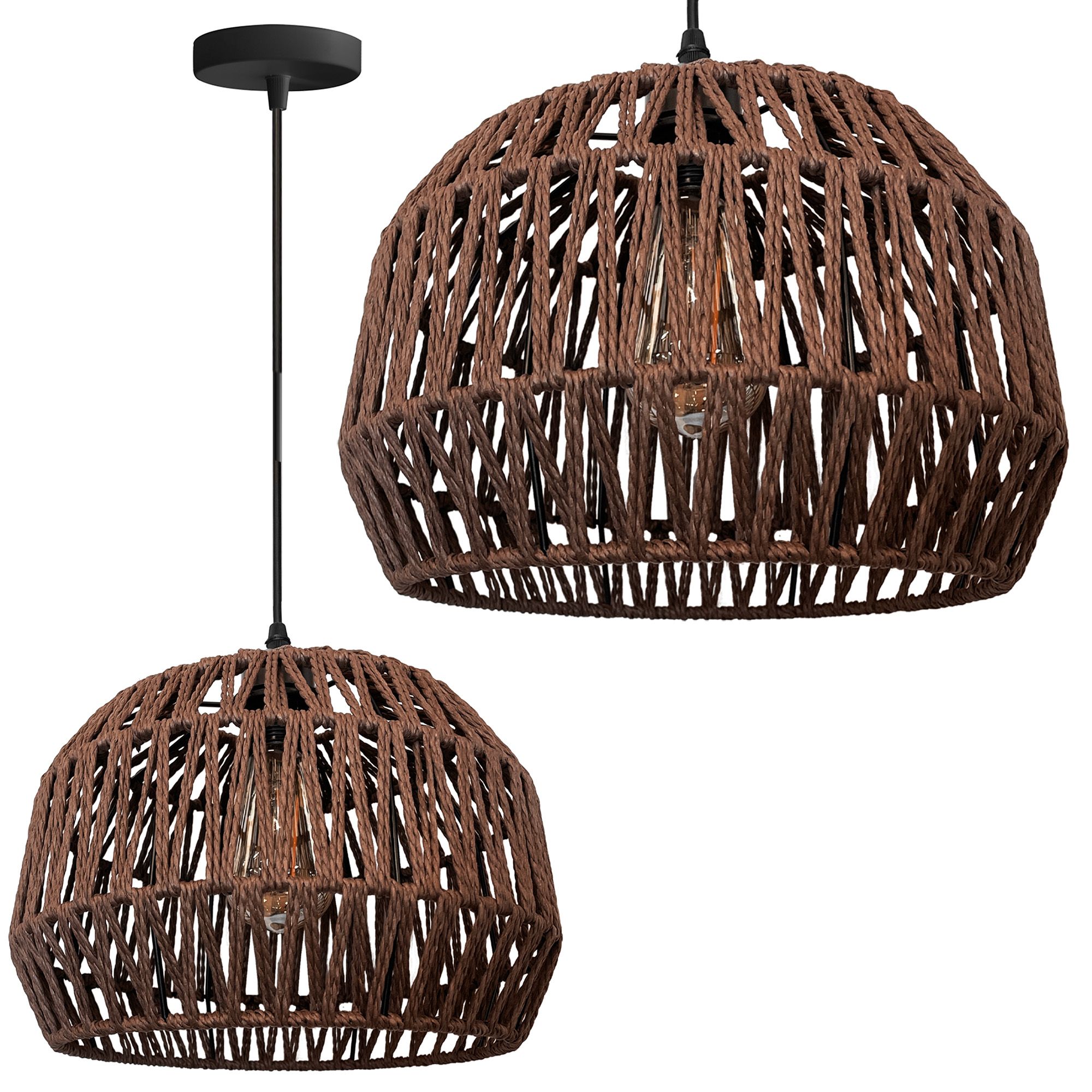 TOOLIGHT hängande taklampa APP1292-1CP BOHO Brun 30x30x22cm