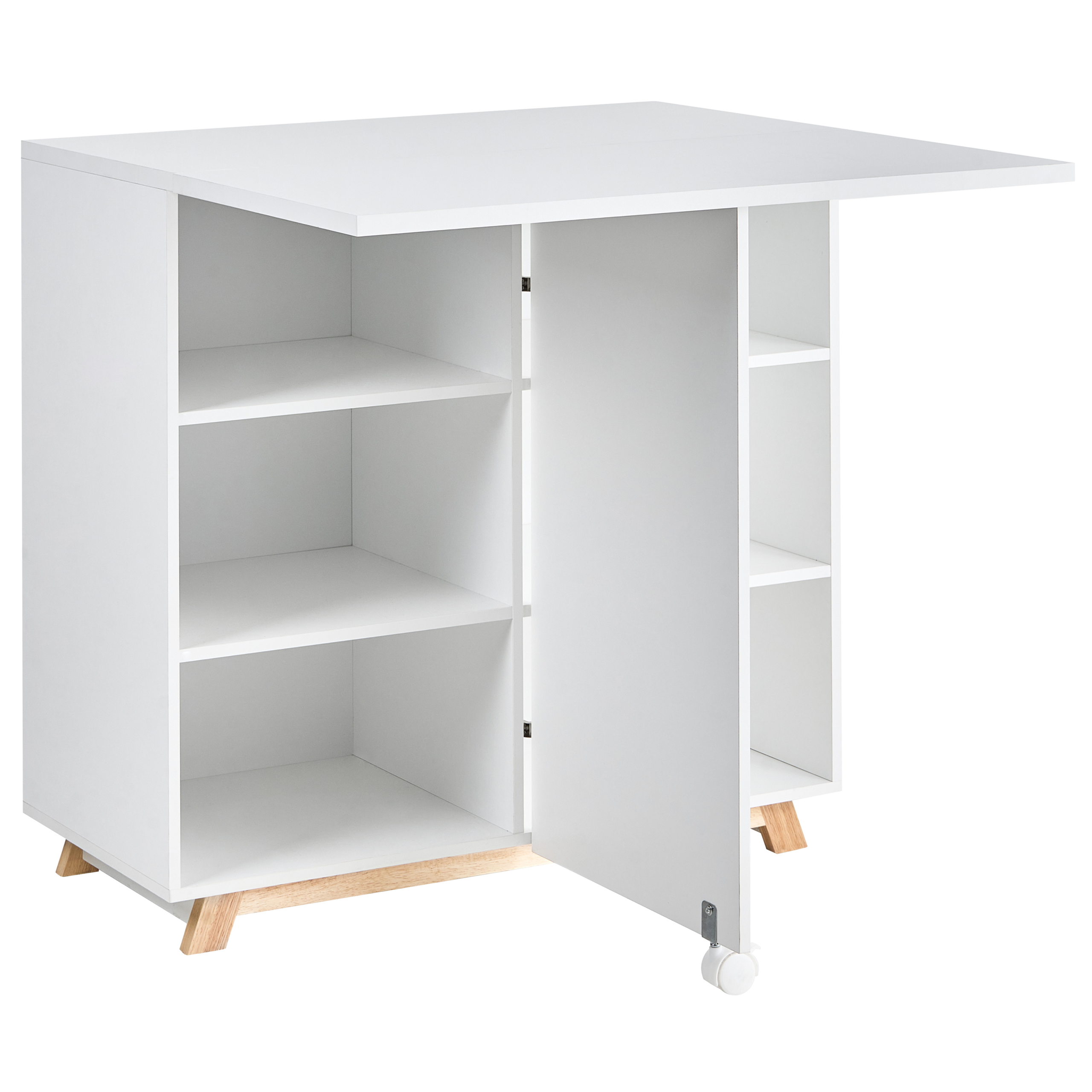 Skåp med inbyggt skrivbord FLOMOT 80 cm 40/80 cm Fällbar Vit