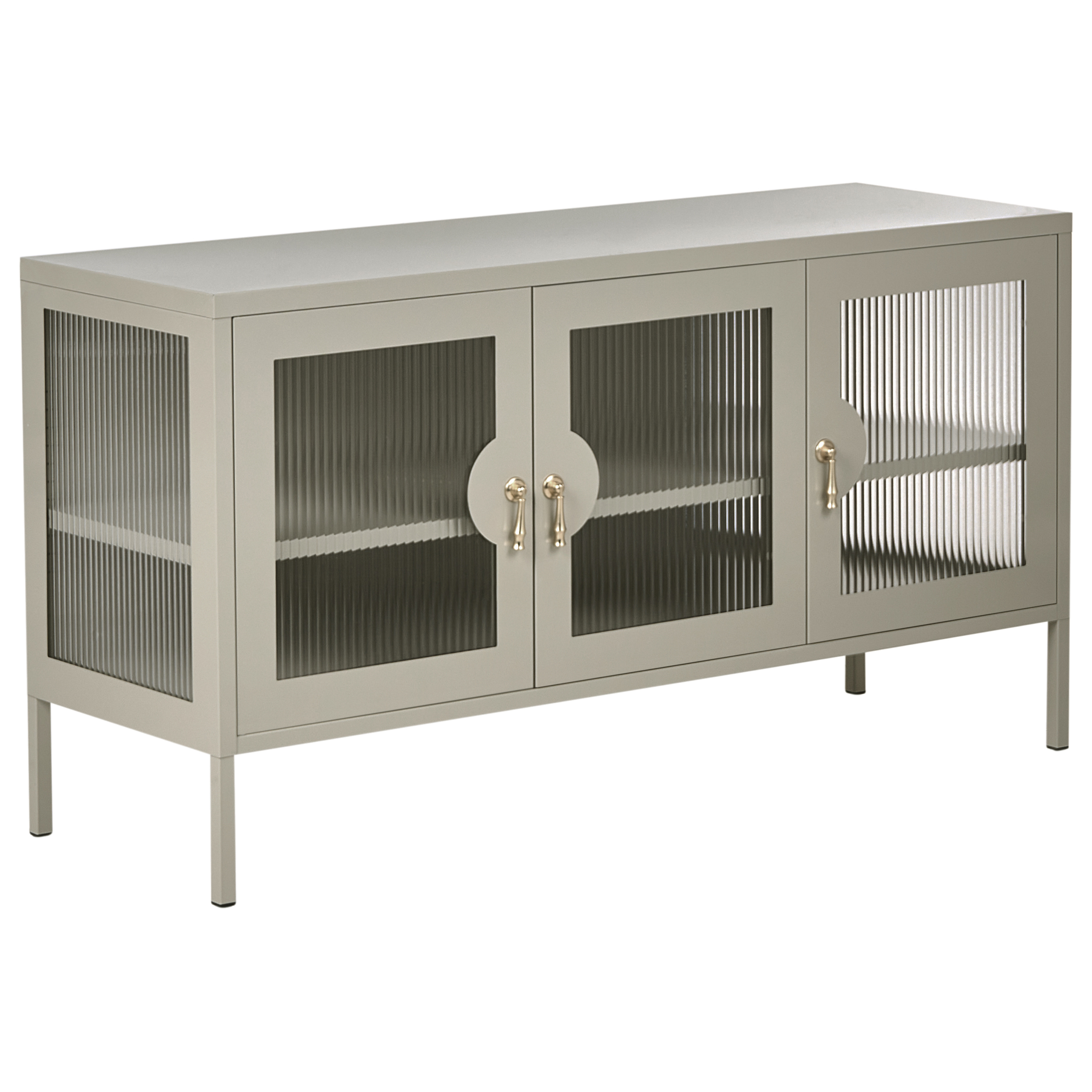 Skänk med 3 dörrar GLEORA Metall Ljusbeige