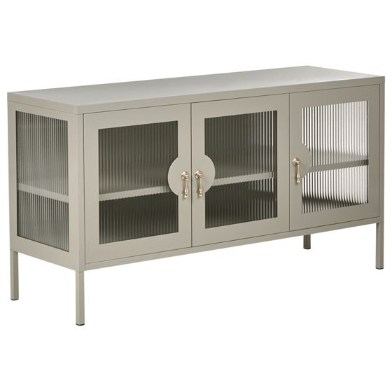 Skänk med 3 dörrar GLEORA Metall Ljusbeige