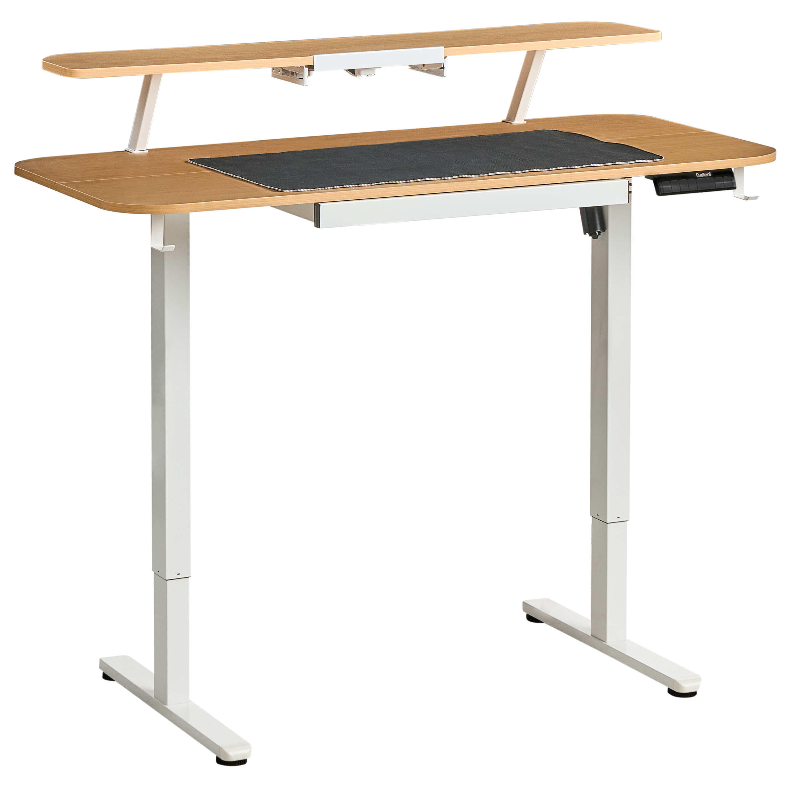 Elektriskt höj- och sänkbart skrivbord WILBANKS 120 cm 60 cm med USB-port Ljusbrun/ Vit
