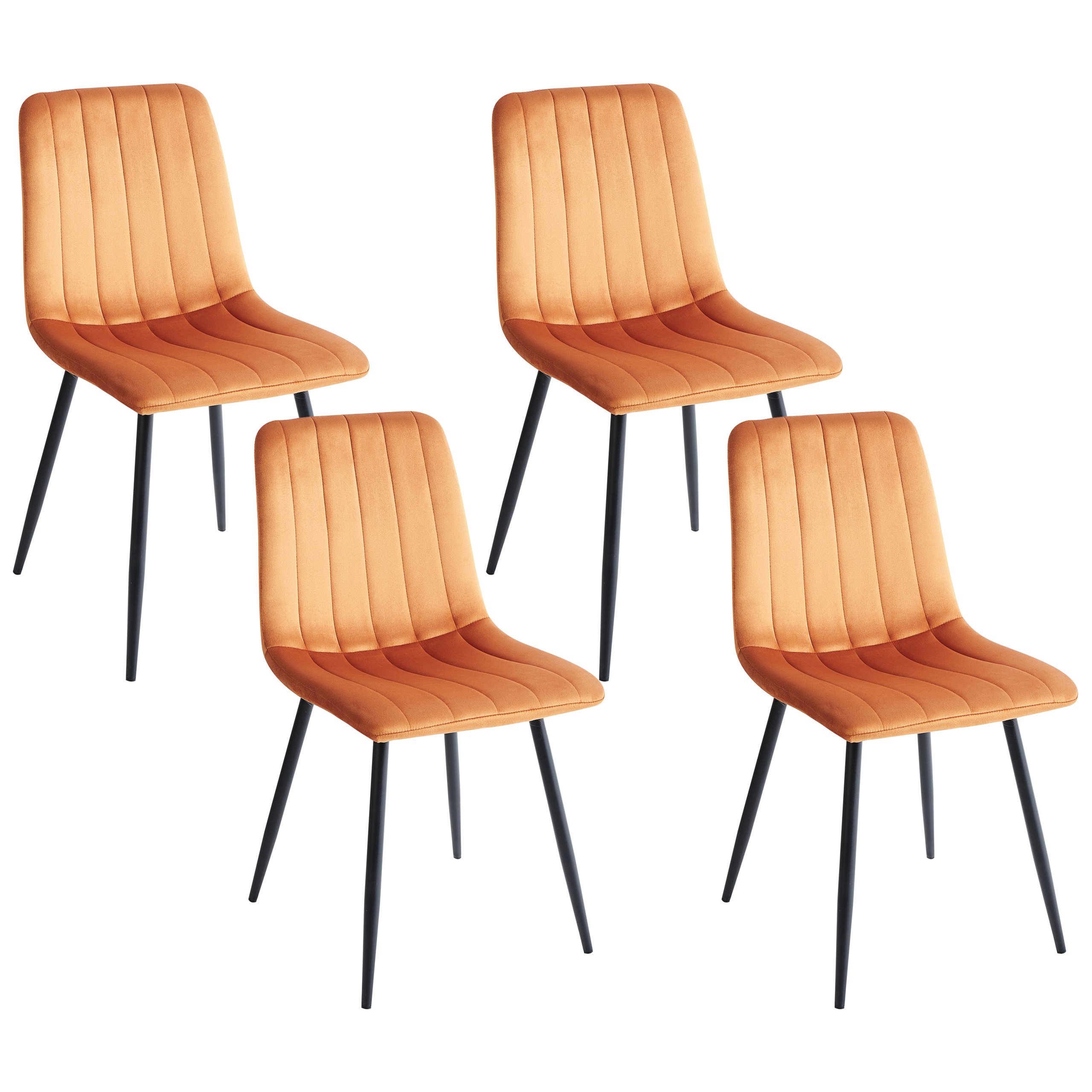 Set med 4 matstolar KALISPELL Sammet Orange