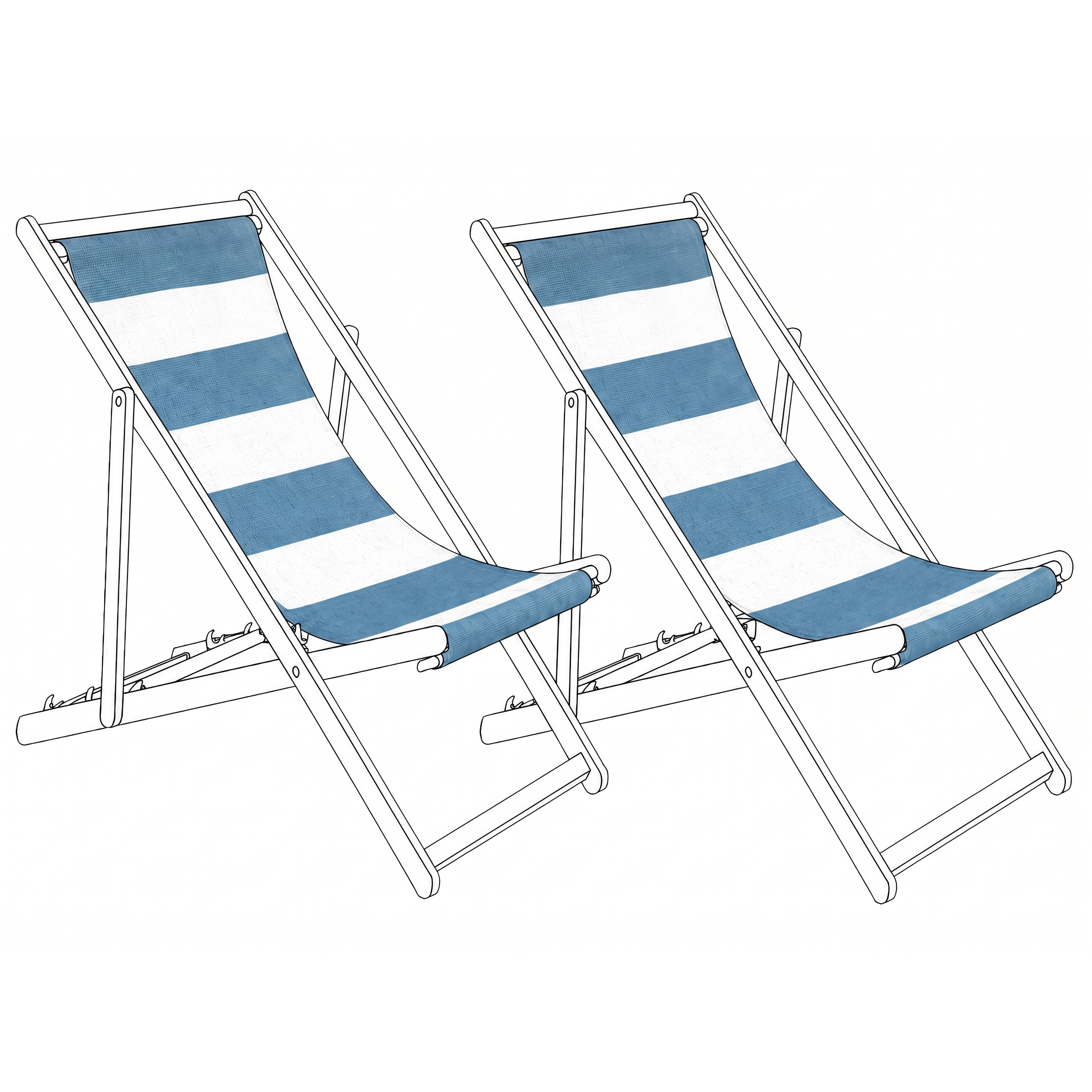 Set med 2 ersättningstyger för solstol ANZIO/AVELLINO 113 x 44 cm Turkos