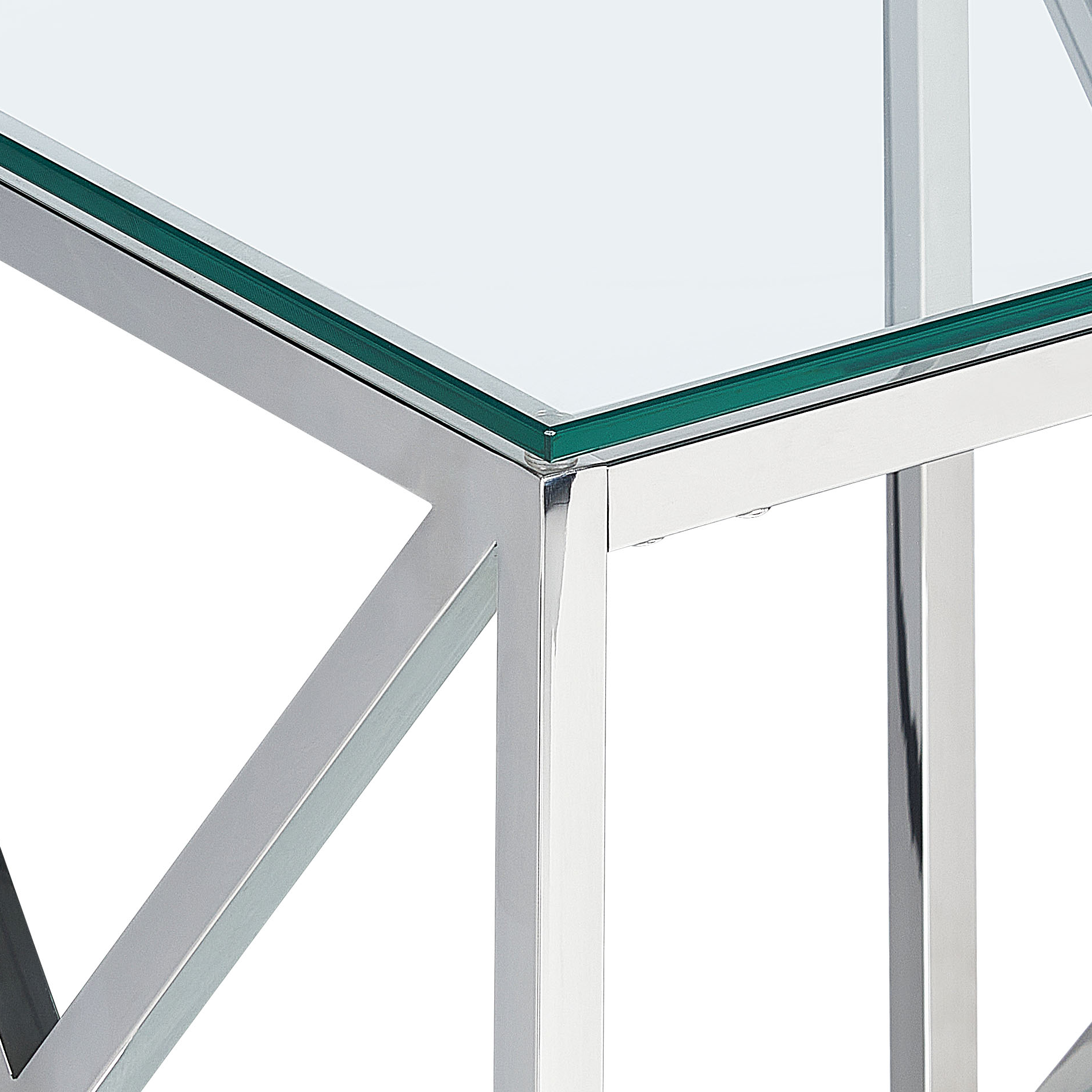 Sidobord AUDET Härdat glas Silver