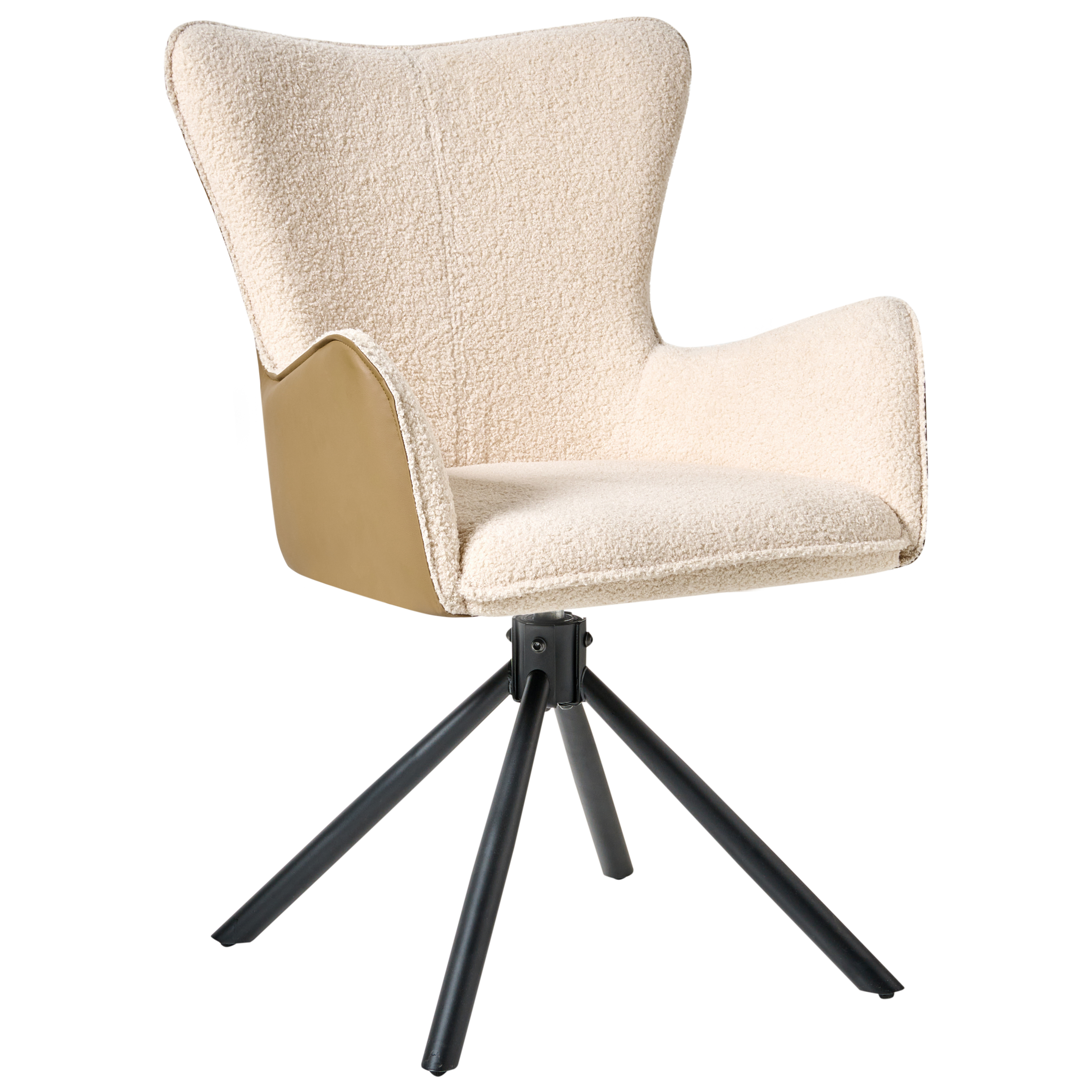 Set med 2 matstolar Vridbar NOVI Bouclé Ljusbeige