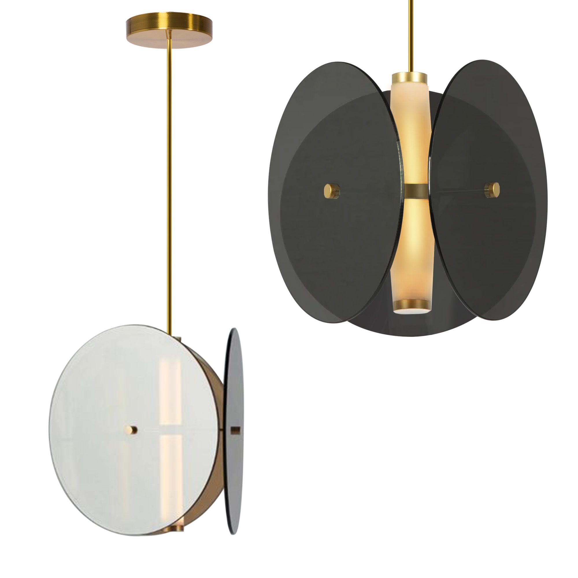 TOOLIGHT hängande taklampa APP1675-CP ROUND Svart 90x15x90cm