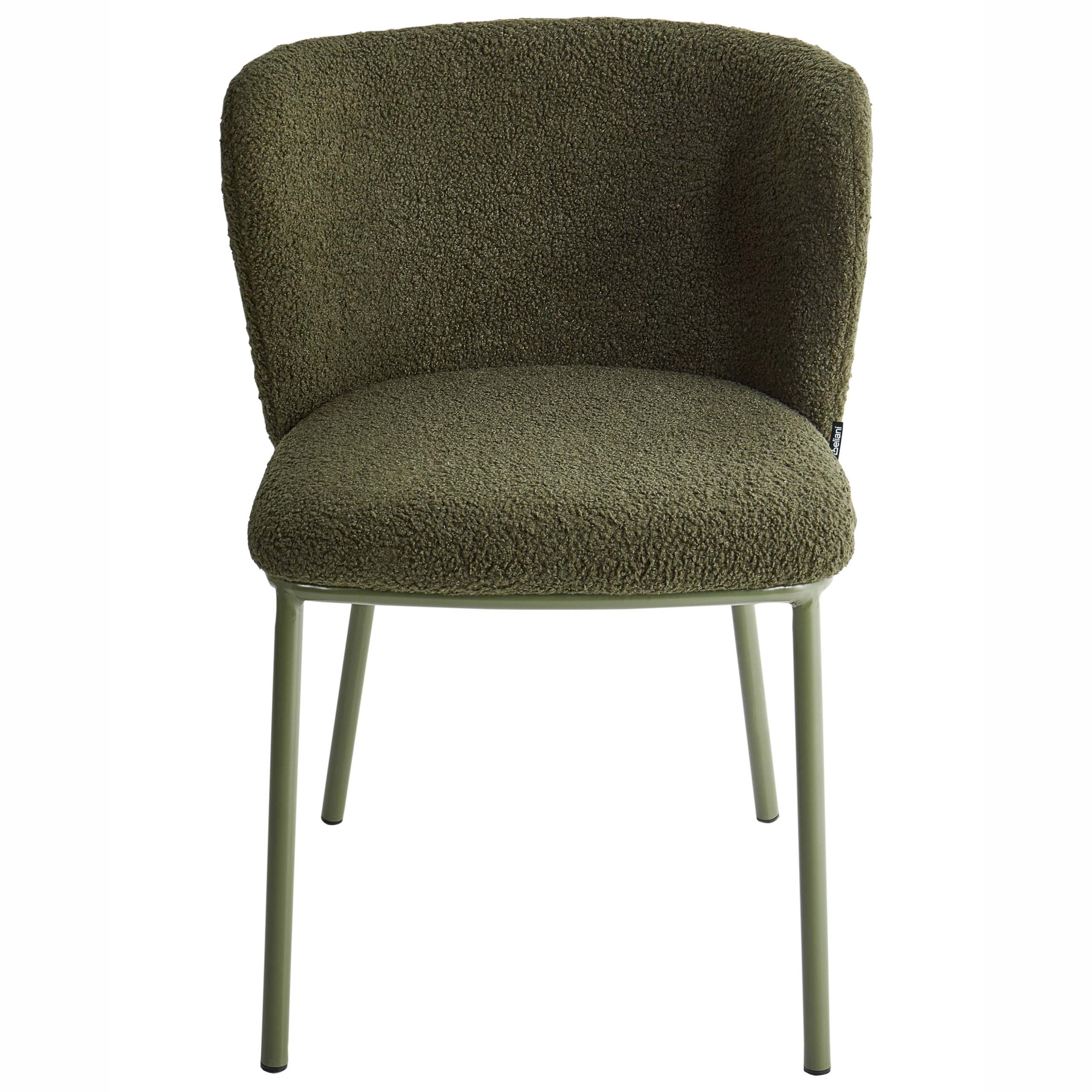Set med 2 matstolar MINA II Bouclé Mörkgrön