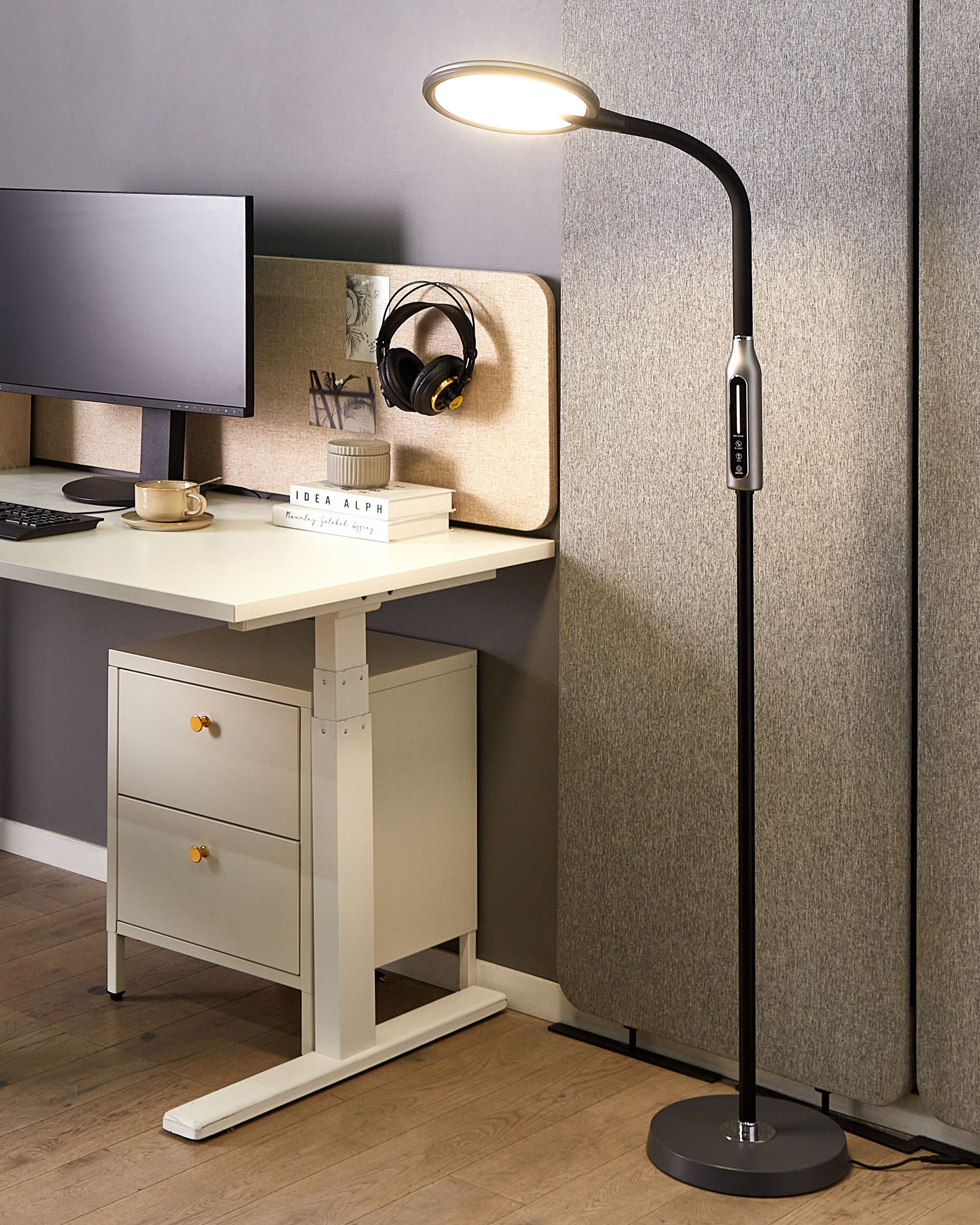 LED-golvlampa CASSIOPEIA med dimmer Metall Svart