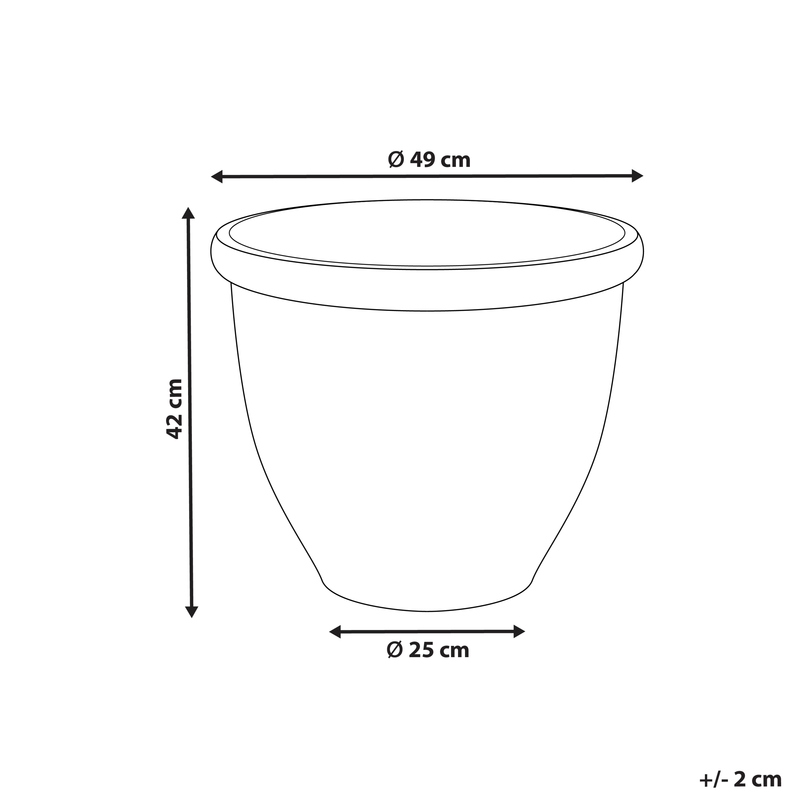 Blomkruka TESALIA 49 cm Grå