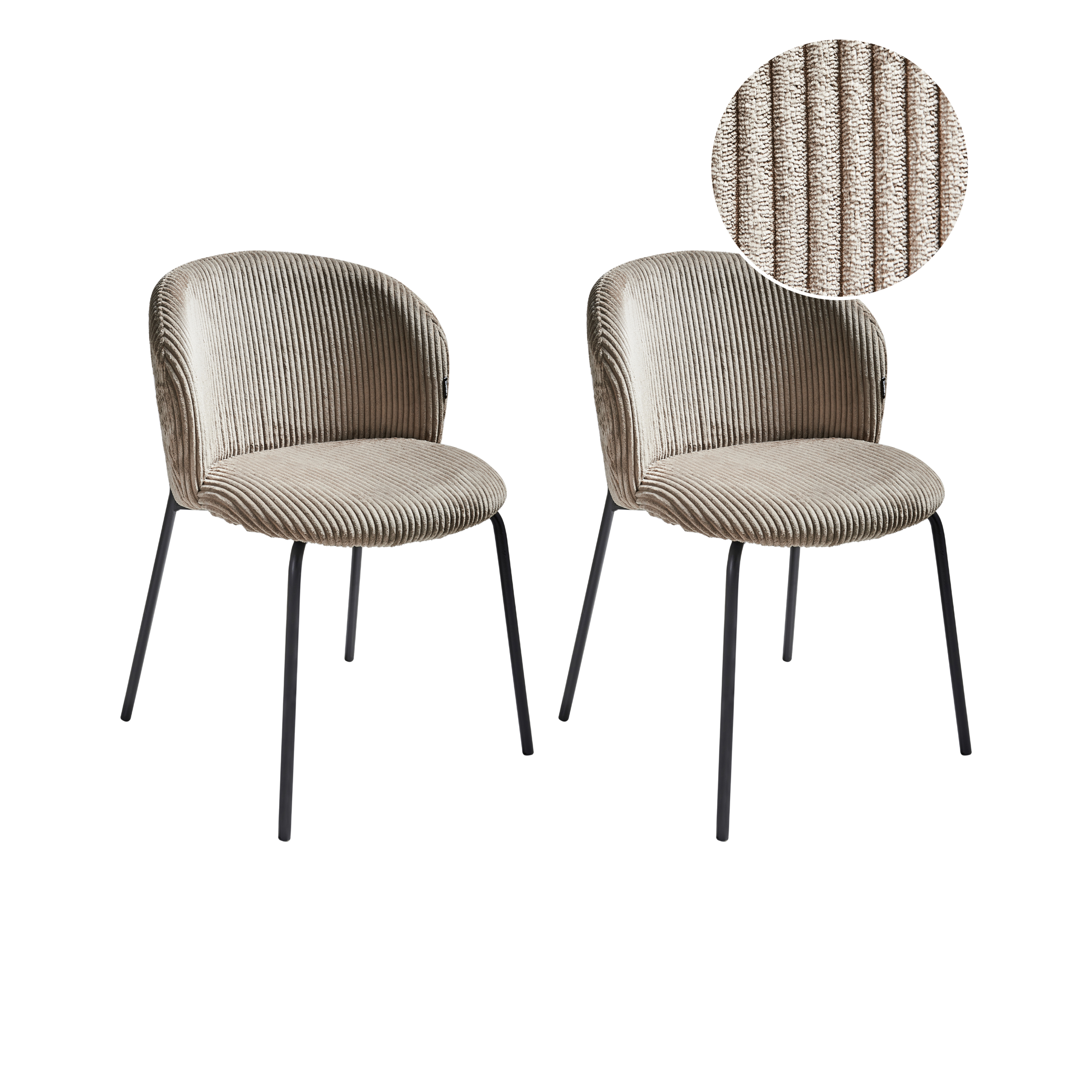 Set med 2 matstolar MILES Manchester Taupe