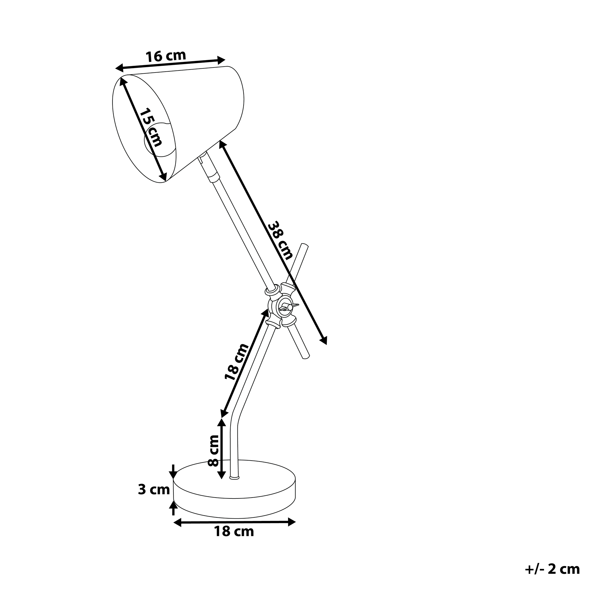 Skrivbordslampa HORTON Justerbar Metall Svart
