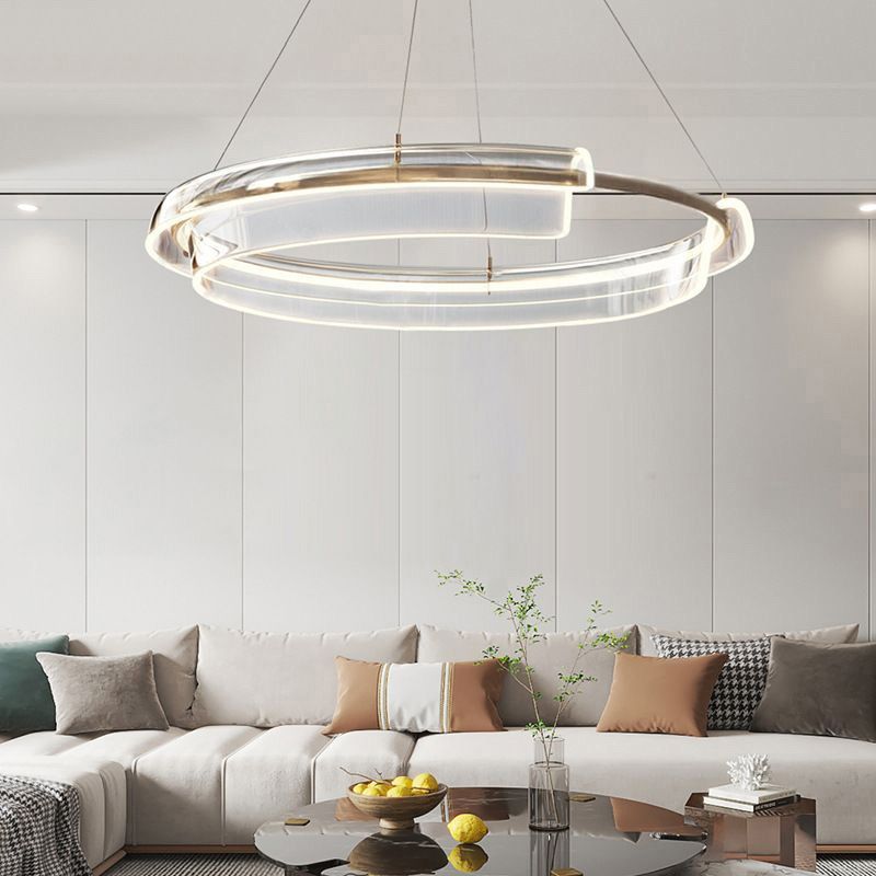 TOOLIGHT hängande taklampa LED APP1672-CP Borstat guld 58x58x10cm