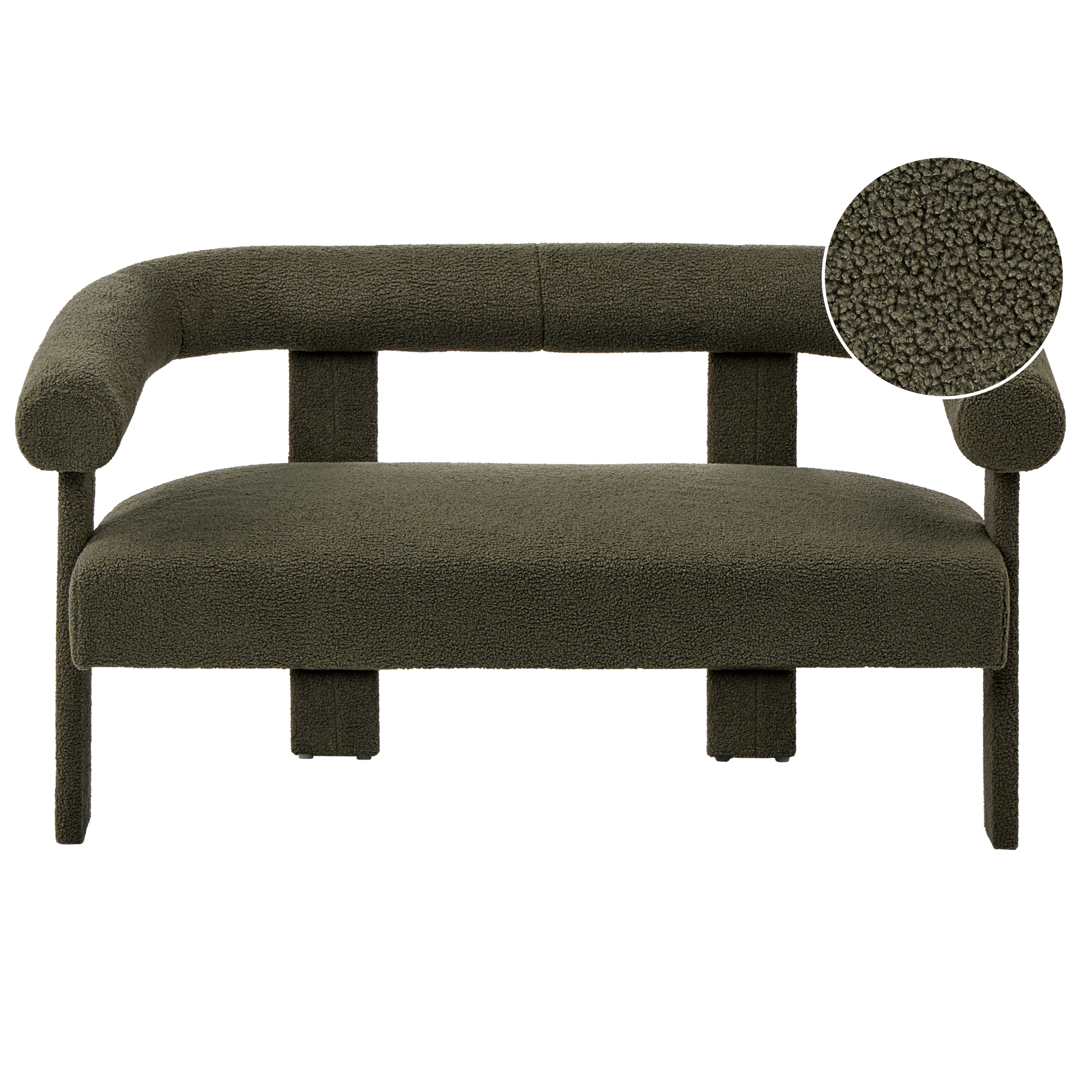 Soffa 2-sits ILBRO Bouclé Mörkgrön