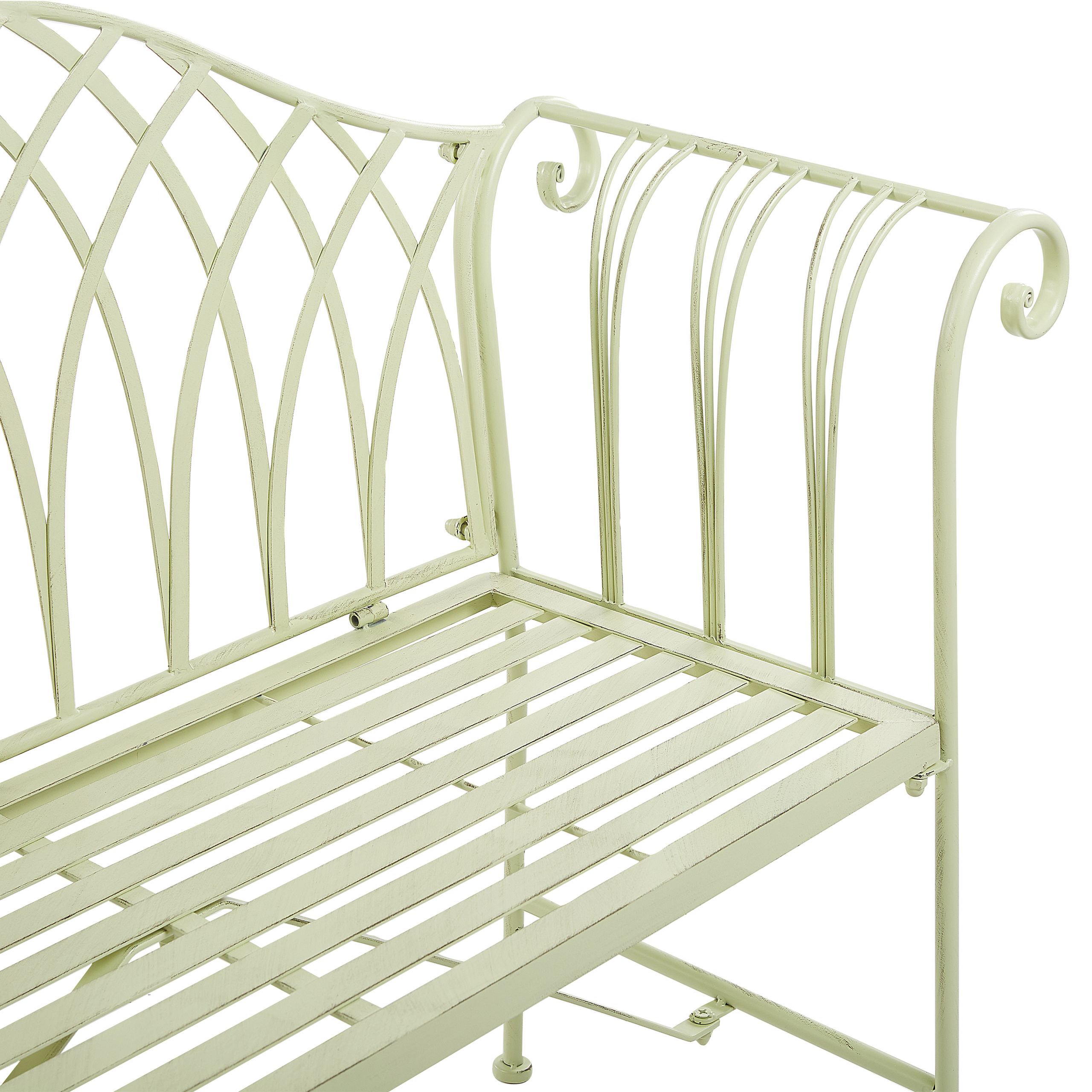 Trädgårdsbänk MILAZZO 130 cm Metall Ljusgrön