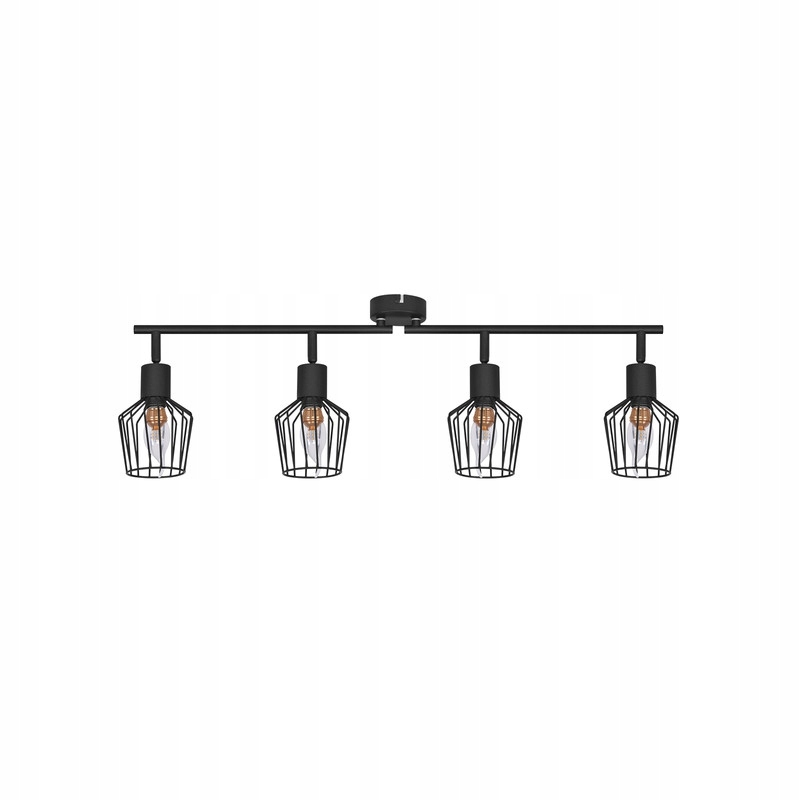 NETTLIFE 4 E14 - takspotlight - metall, 350° roterbar industriell halllampa, vägglampa för hall och vardagsrum, svart