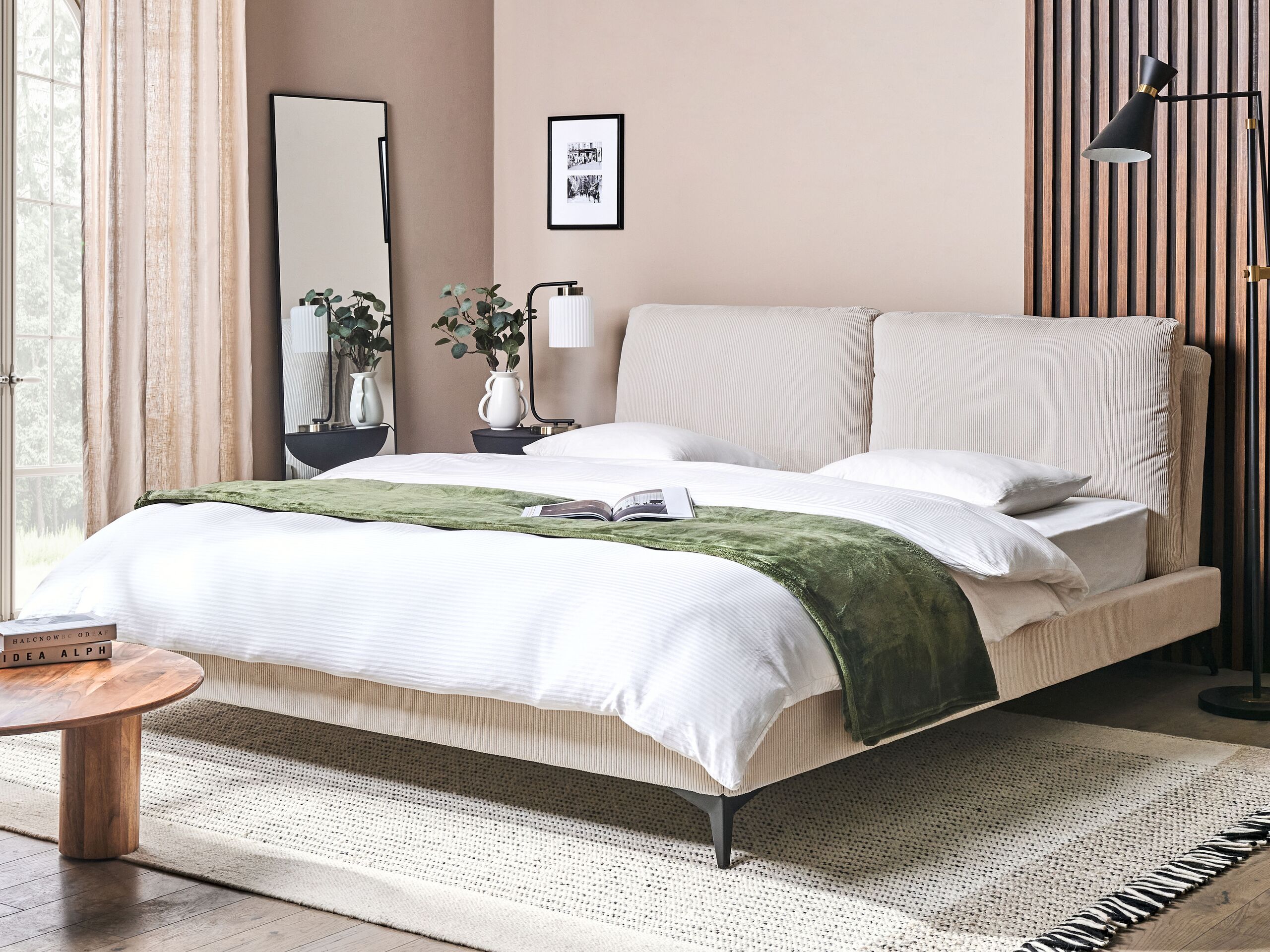 Säng med lamellram Manchester MELLE 180 x 200 cm Ljusbeige