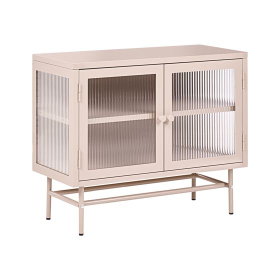 Vitrinskänk i glas DEVON 77 cm Metall Beige