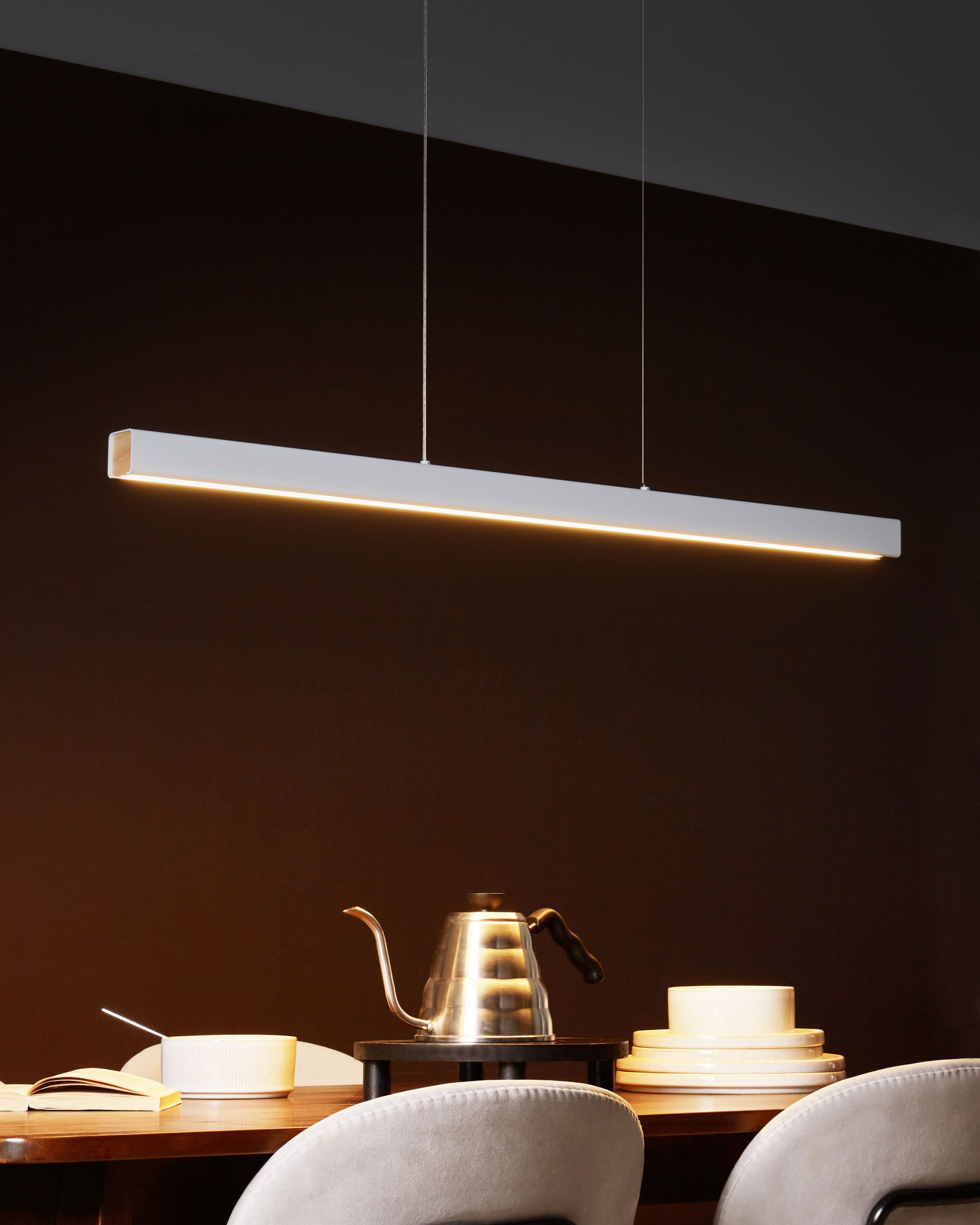 LED-pendellampa ARENAS med fjärrkontroll Vit